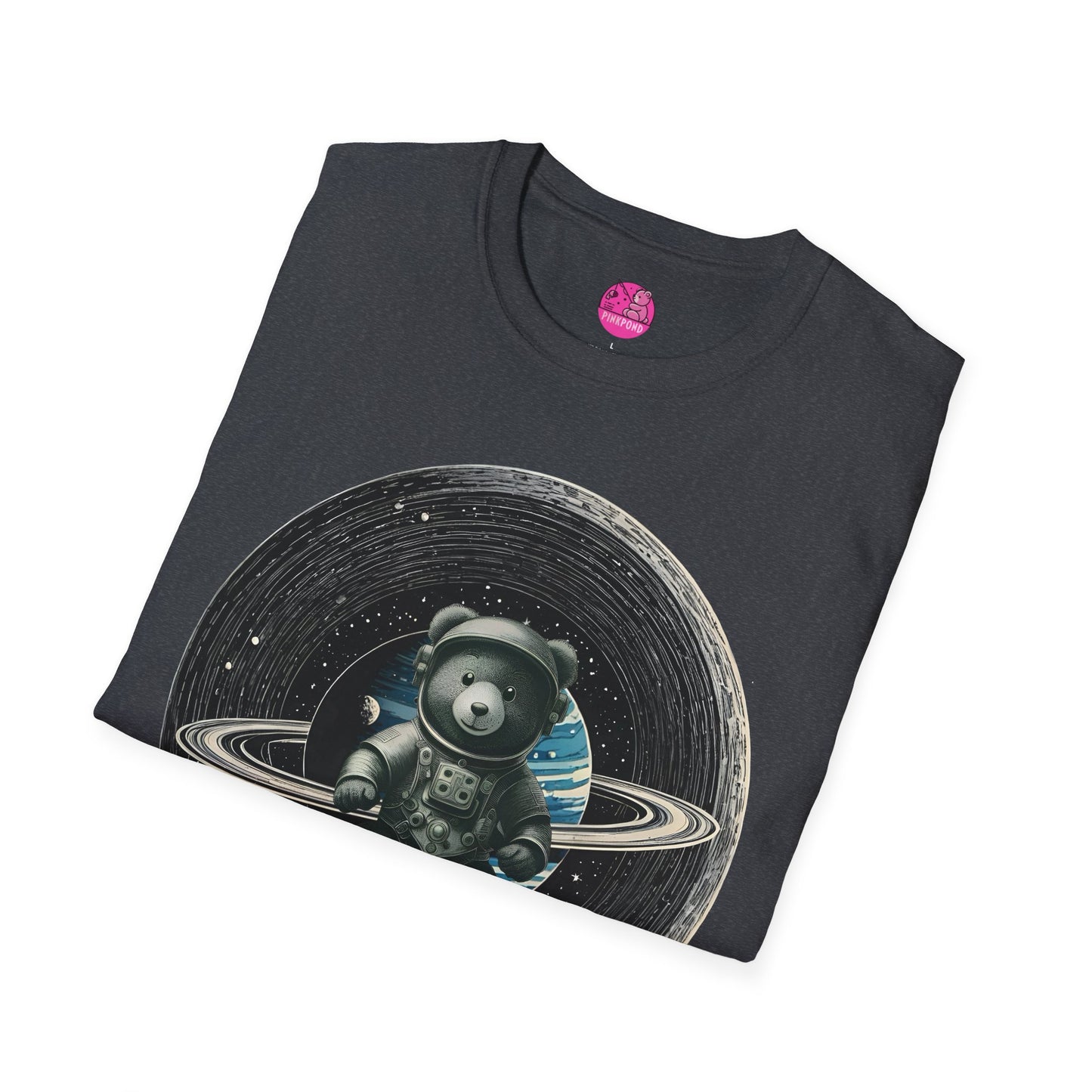 Cosmic Explorer Teddy T-Shirt - Spacefaring Bear Graphic Tee for Space Lovers and Adventurers