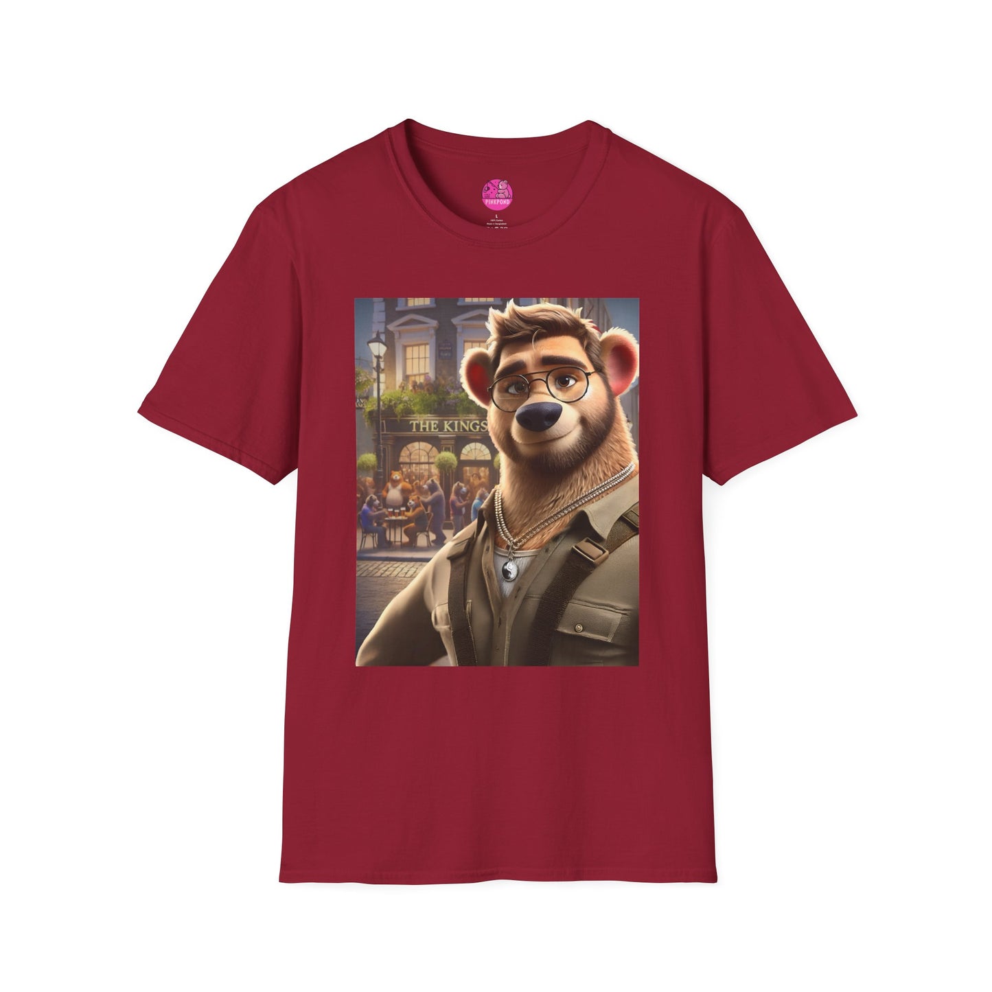 Bear T-Shirt - The King's Arms in Soho Design by PinkPond