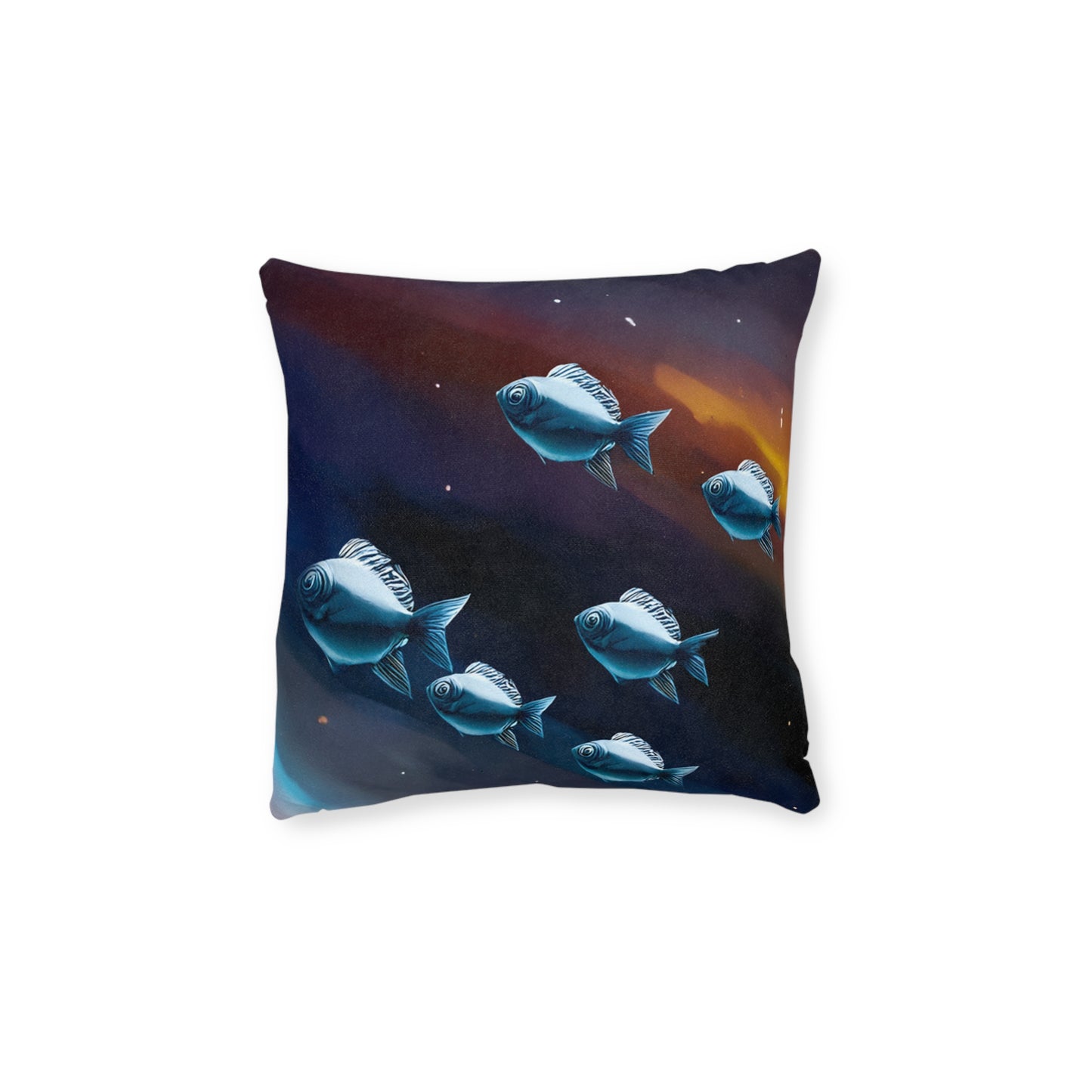 Square Pillow - Cosmic Whales Cushion - PinkPond Home - Reversible Design