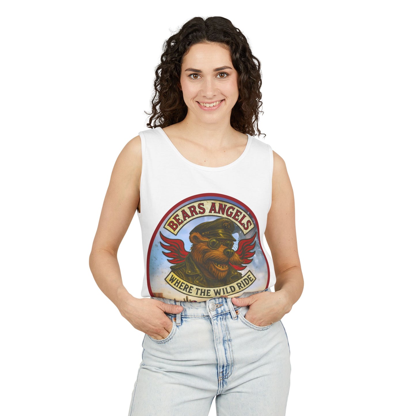 Tank Top - Bears Angels Roundel 'Ride With Pride' Biker Bear Design