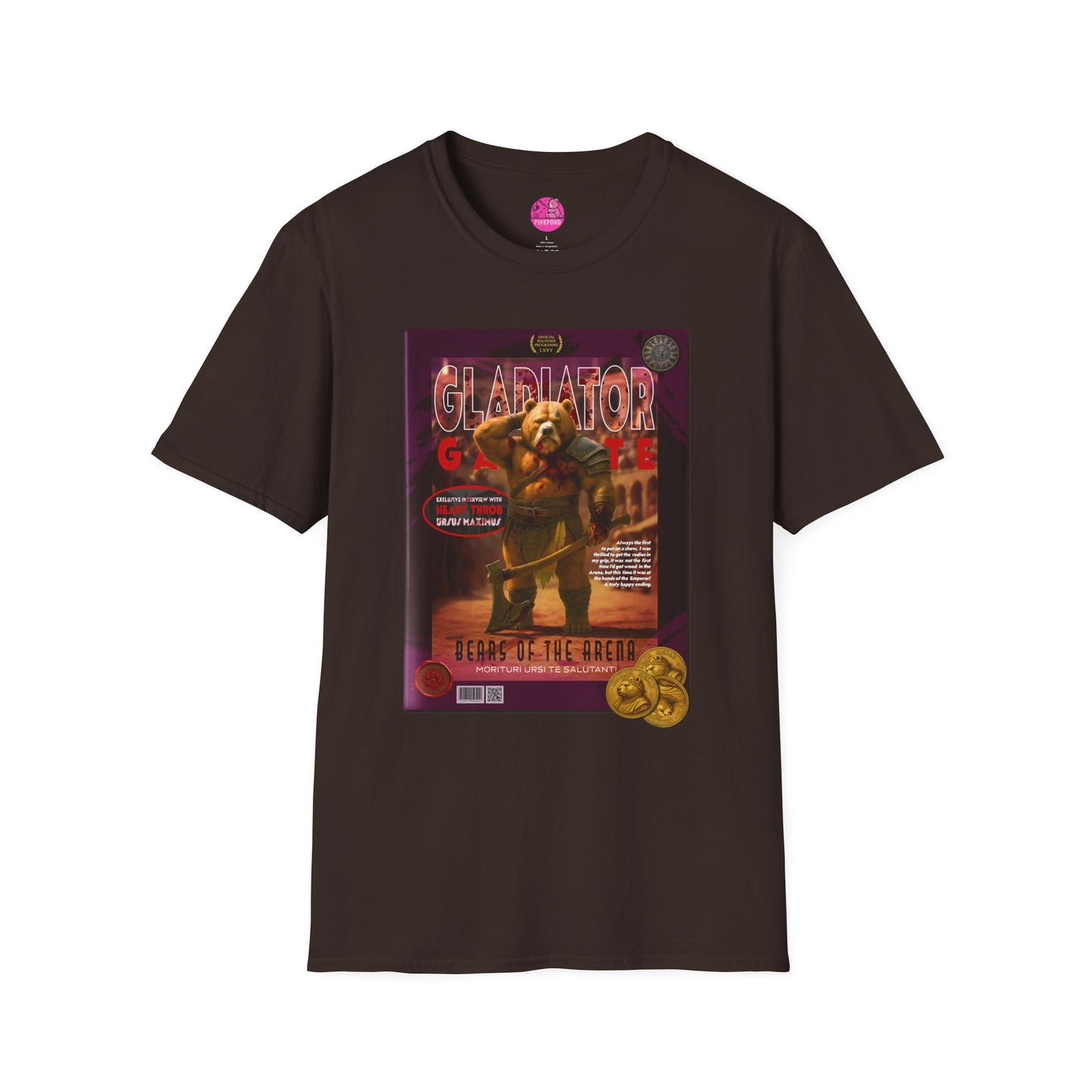 Gladiator Gazette T-Shirt - Bears of the Arena Roman Parody Souvenir Tee
