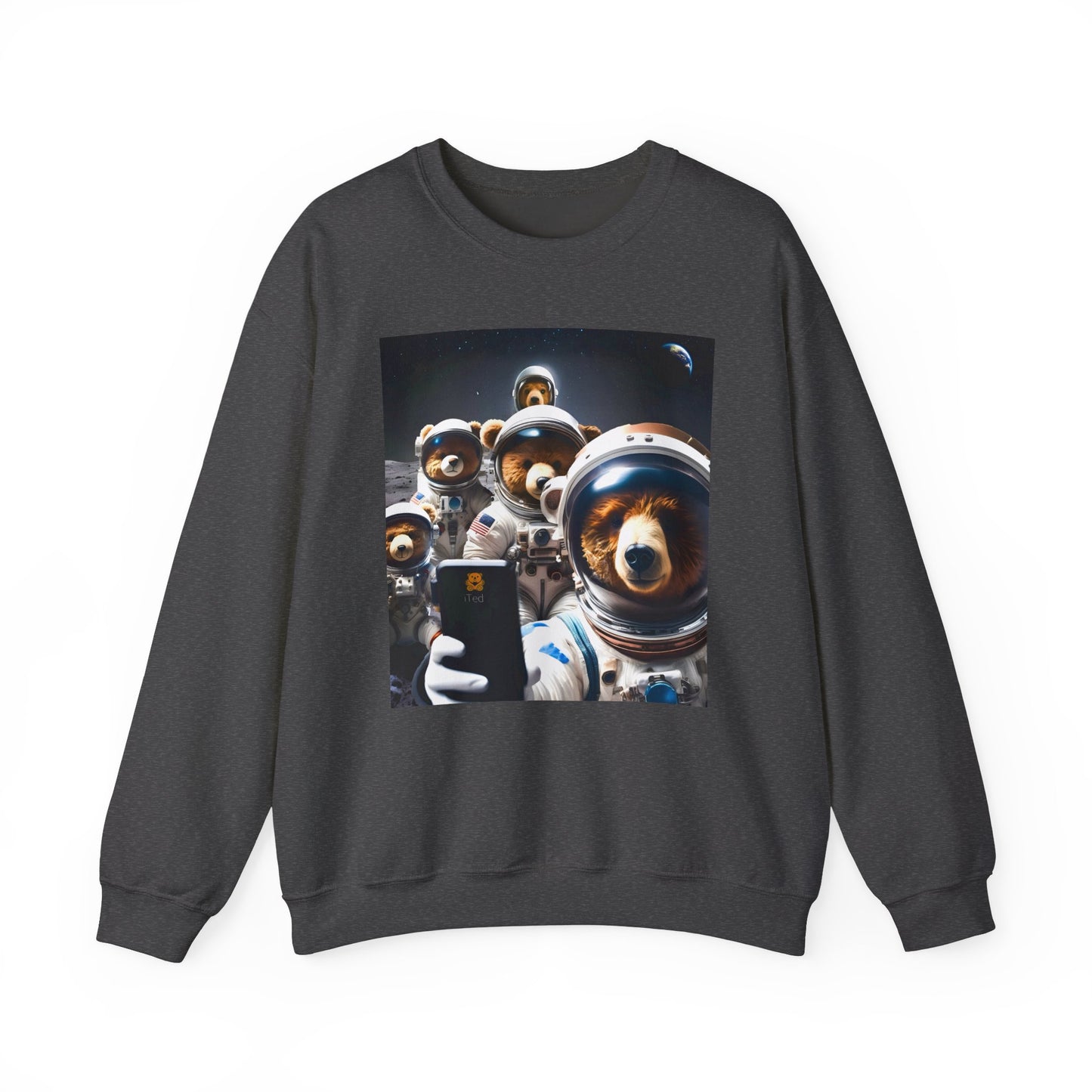 Space Bears Selfie Sweatshirt - Moon Bears Astronaut Selfies Crewneck