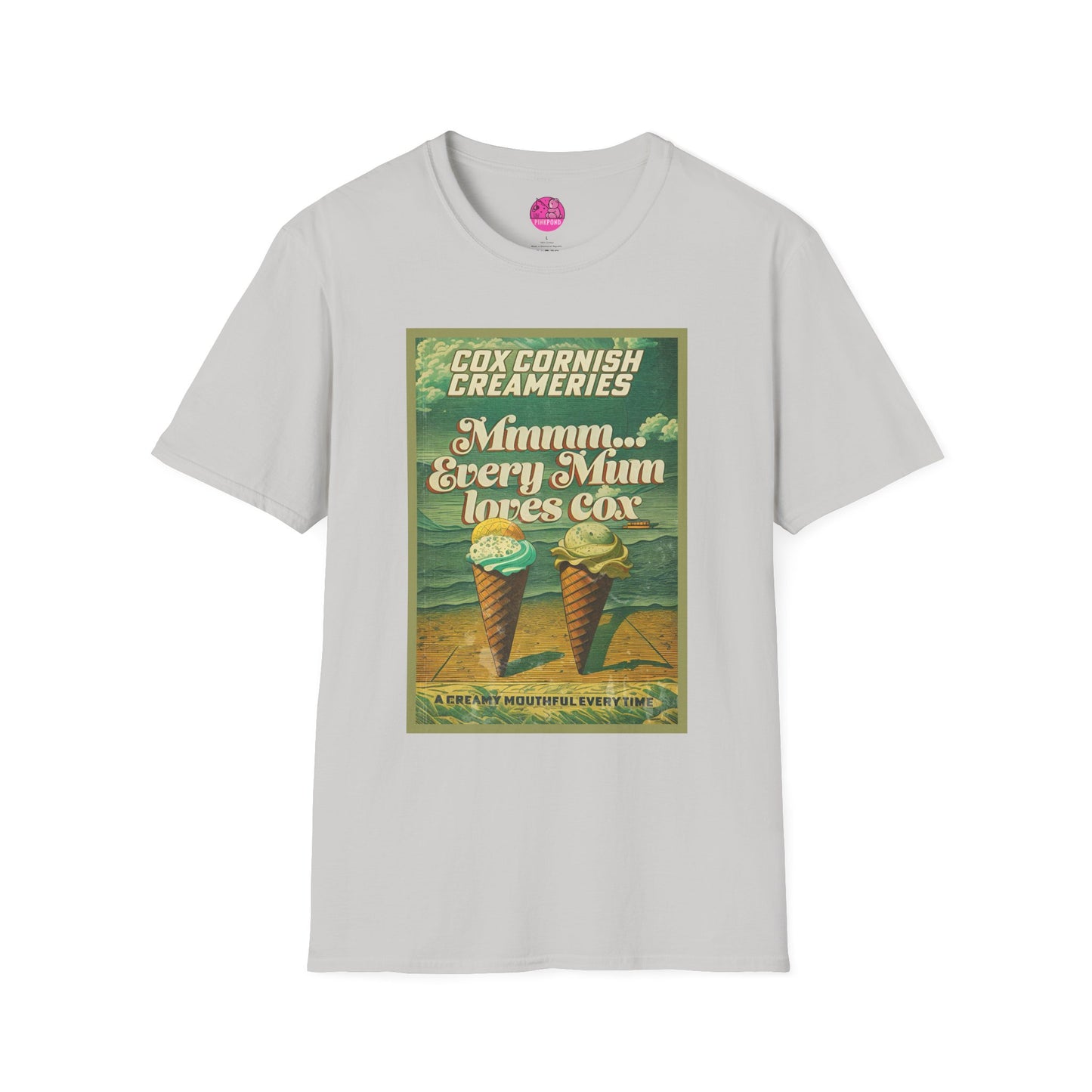 Saucy Vintage Ice Cream T-Shirt - Cox Cornish Creameries Design