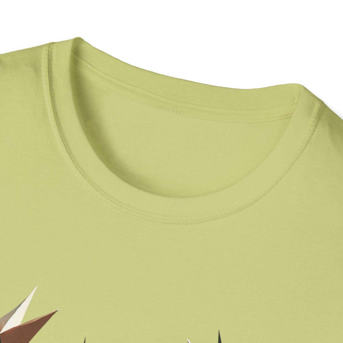 Abstract Geometric Deer Unisex Softstyle T-Shirt - Modern Nature Design