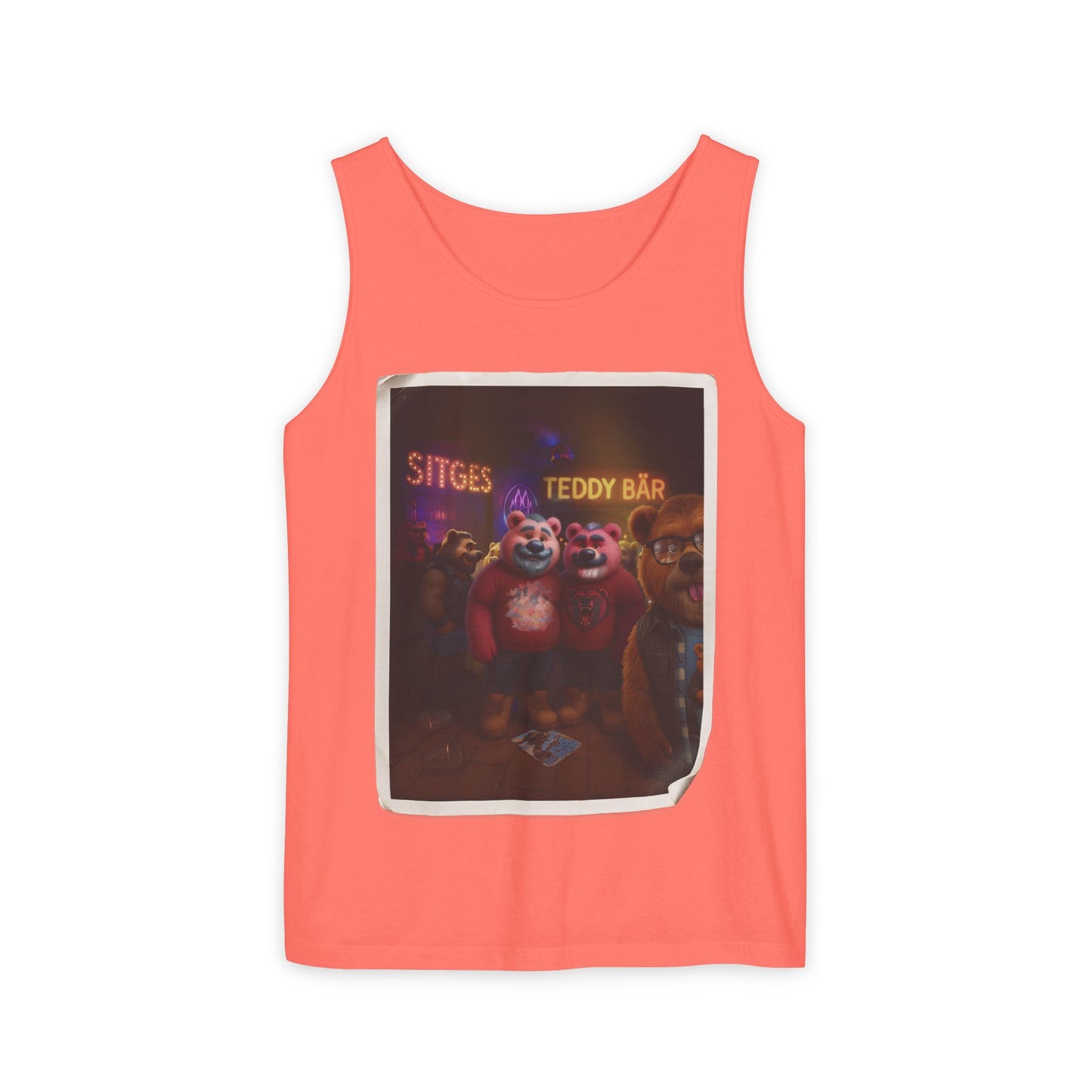 Tank Top - The Photo Bomber Bear Tee by Andrew McCarter for PinkPond, Unisex Pride Pool Party Shirt