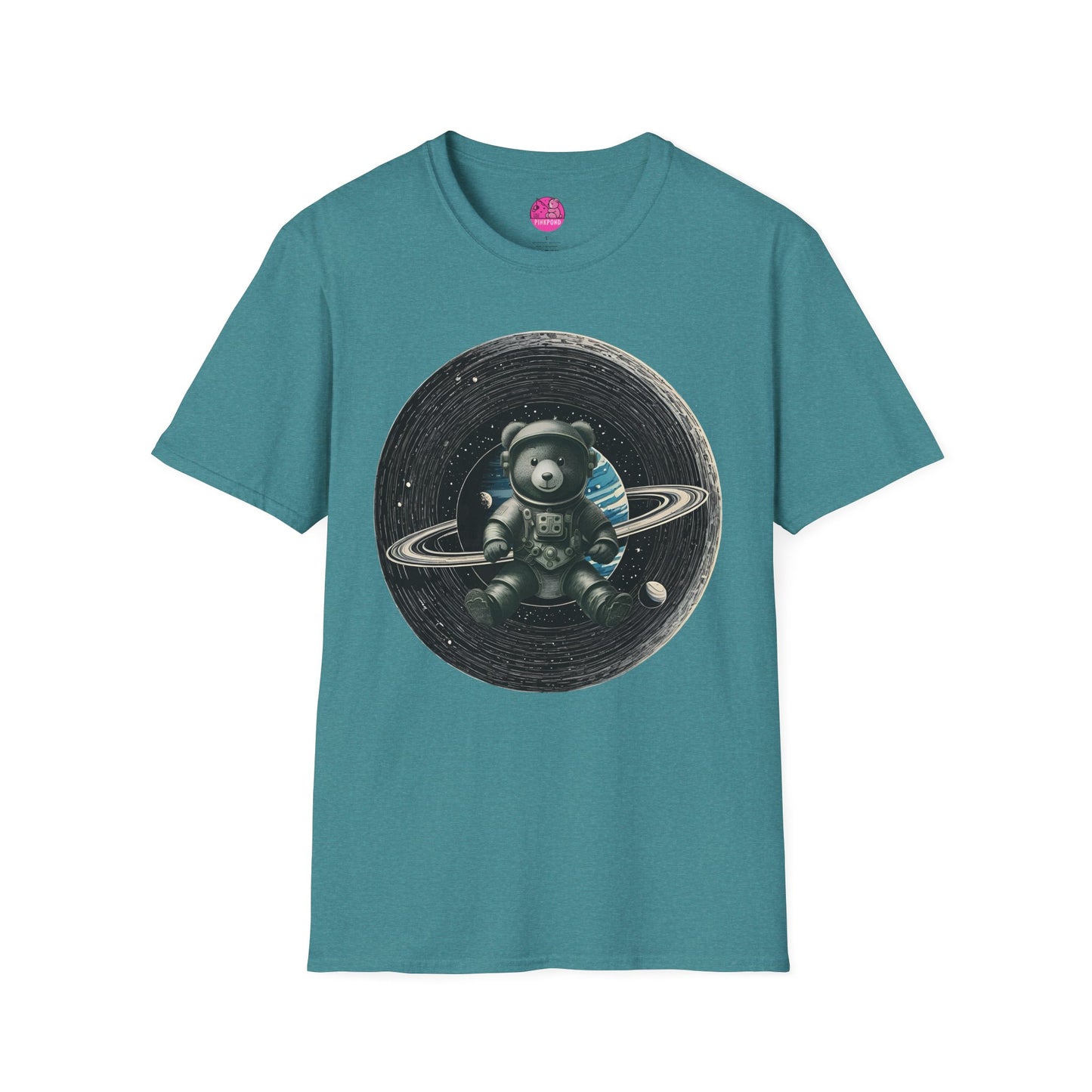 Cosmic Explorer Teddy T-Shirt - Spacefaring Bear Graphic Tee for Space Lovers and Adventurers
