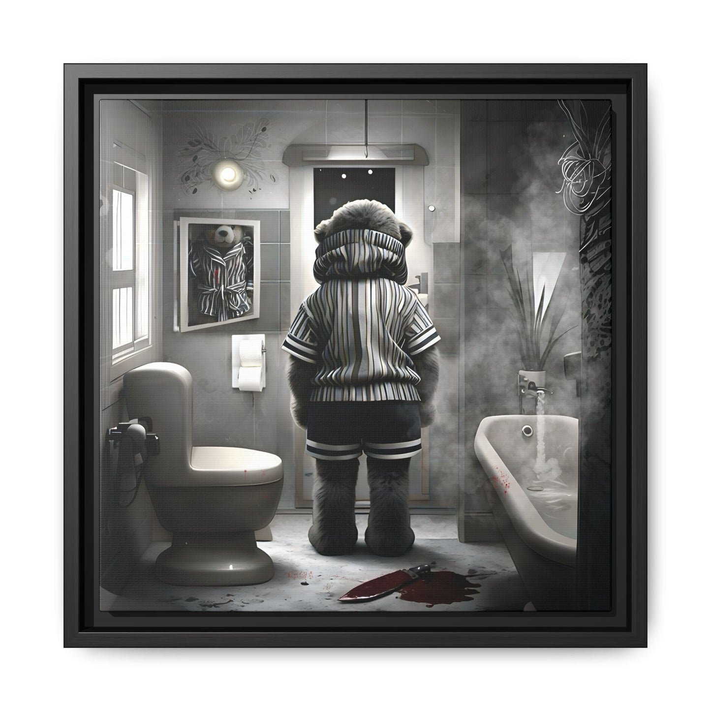 Canvas Art Print - The Untimely Demise of Benjamin Bear by Andrew McCarter, Dark Surreal Artwork