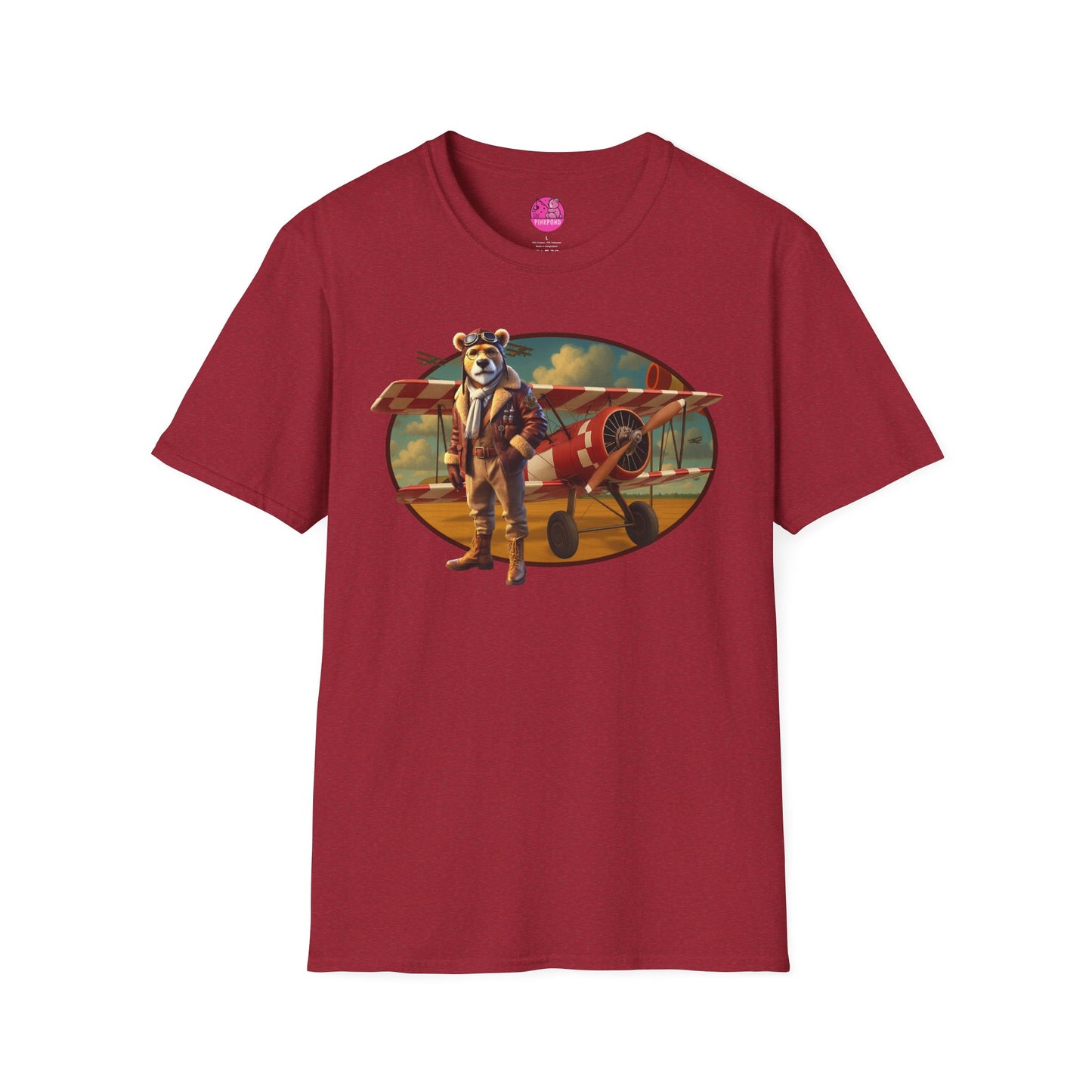 Aviator Bear Softstyle T-Shirt - PinkPond Tee
