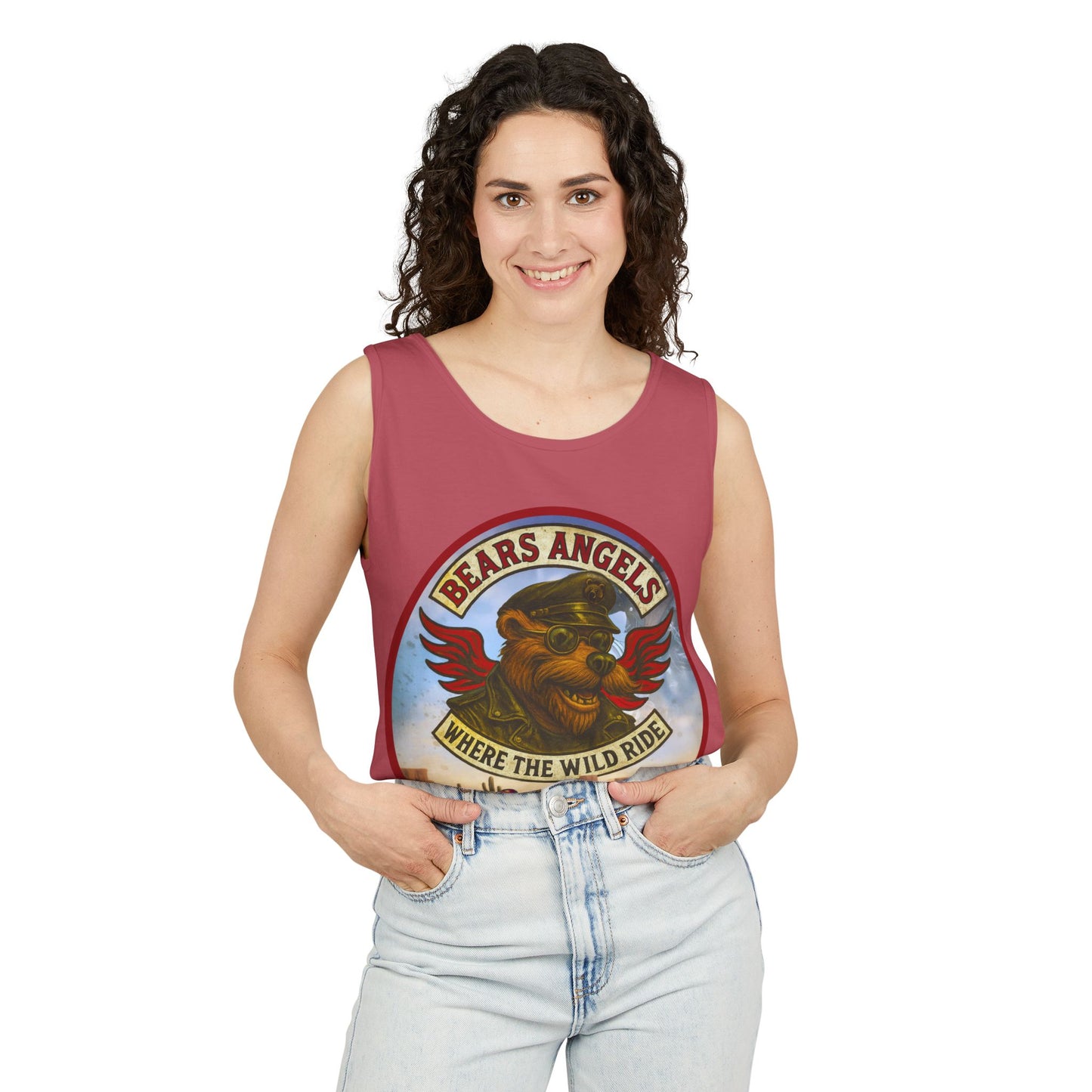 Tank Top - Bears Angels Roundel 'Ride With Pride' Biker Bear Design