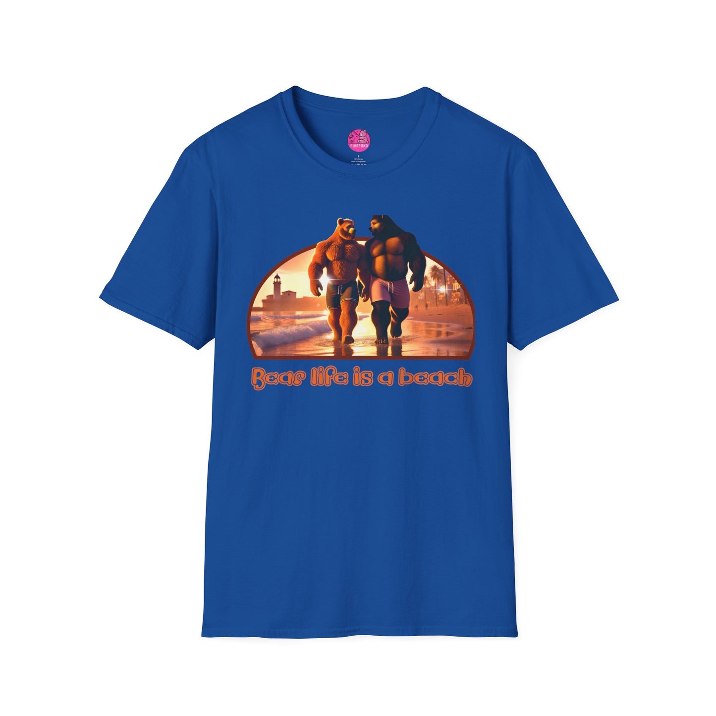 Bear Life is a Beach Unisex T-Shirt - Pride Bear Sunset Design