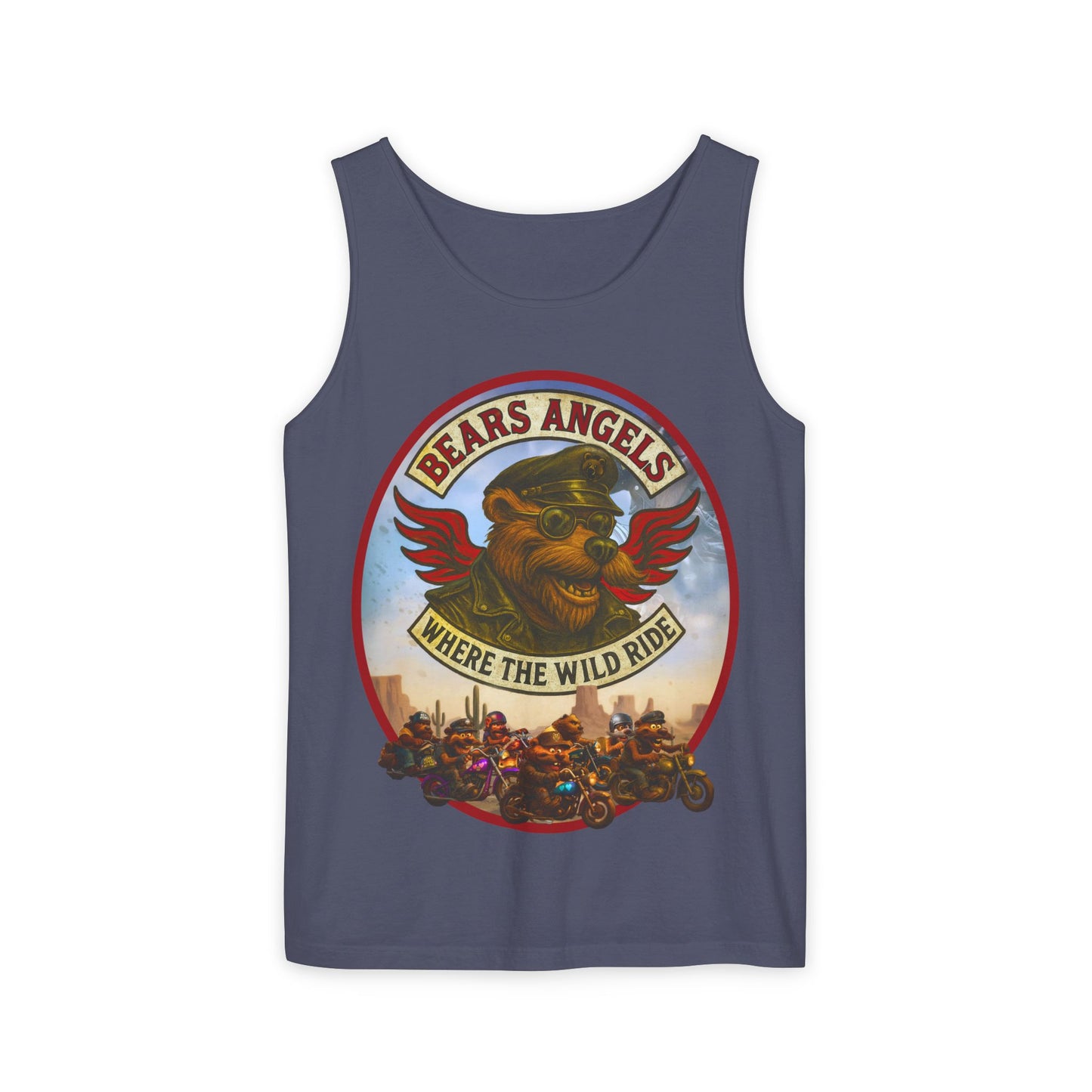 Tank Top - Bears Angels Roundel 'Ride With Pride' Biker Bear Design
