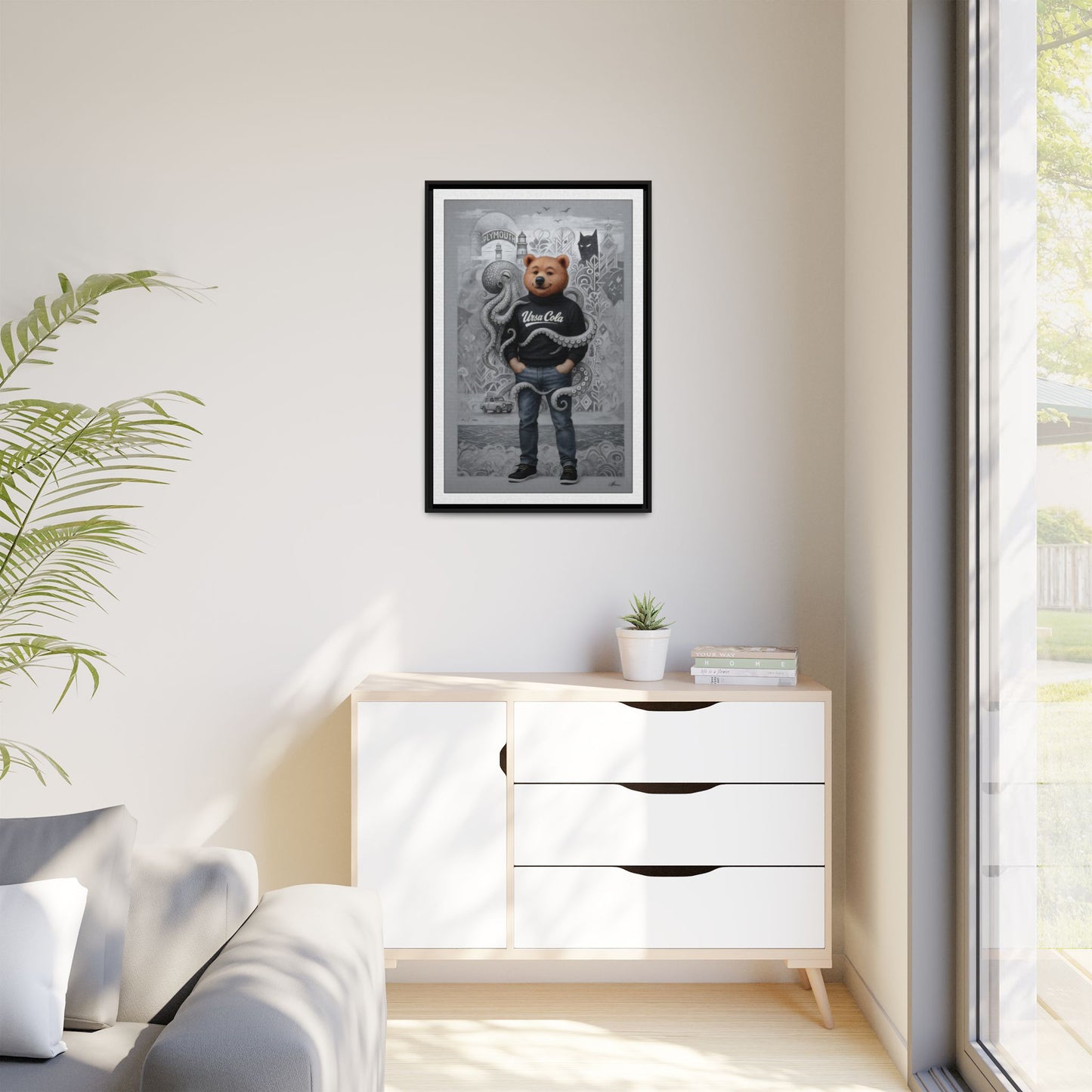 PinkPond Canvas Art Print – An Invasion of Octopi Was Announced on the News. Who Can Save Us?!