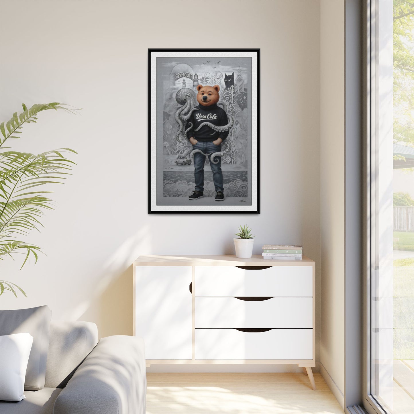 PinkPond Canvas Art Print – An Invasion of Octopi Was Announced on the News. Who Can Save Us?!