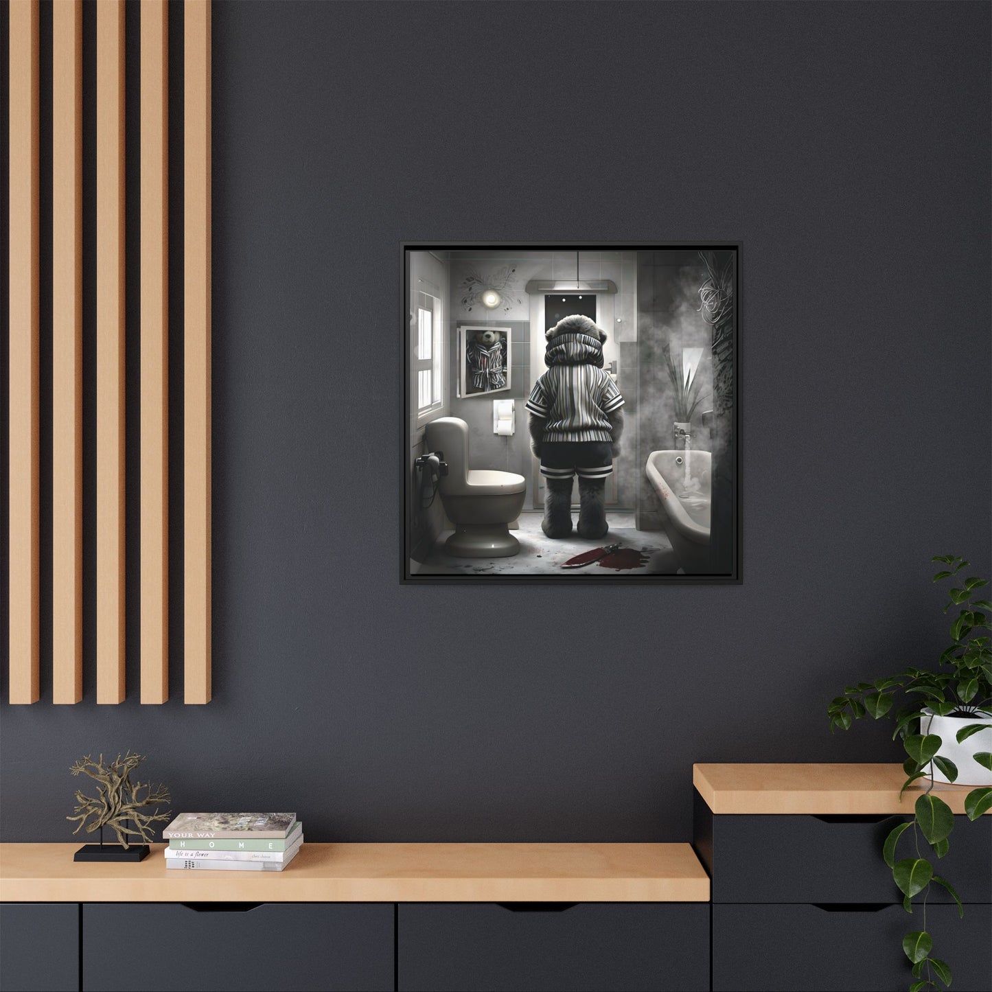 Canvas Art Print - The Untimely Demise of Benjamin Bear by Andrew McCarter, Dark Surreal Artwork