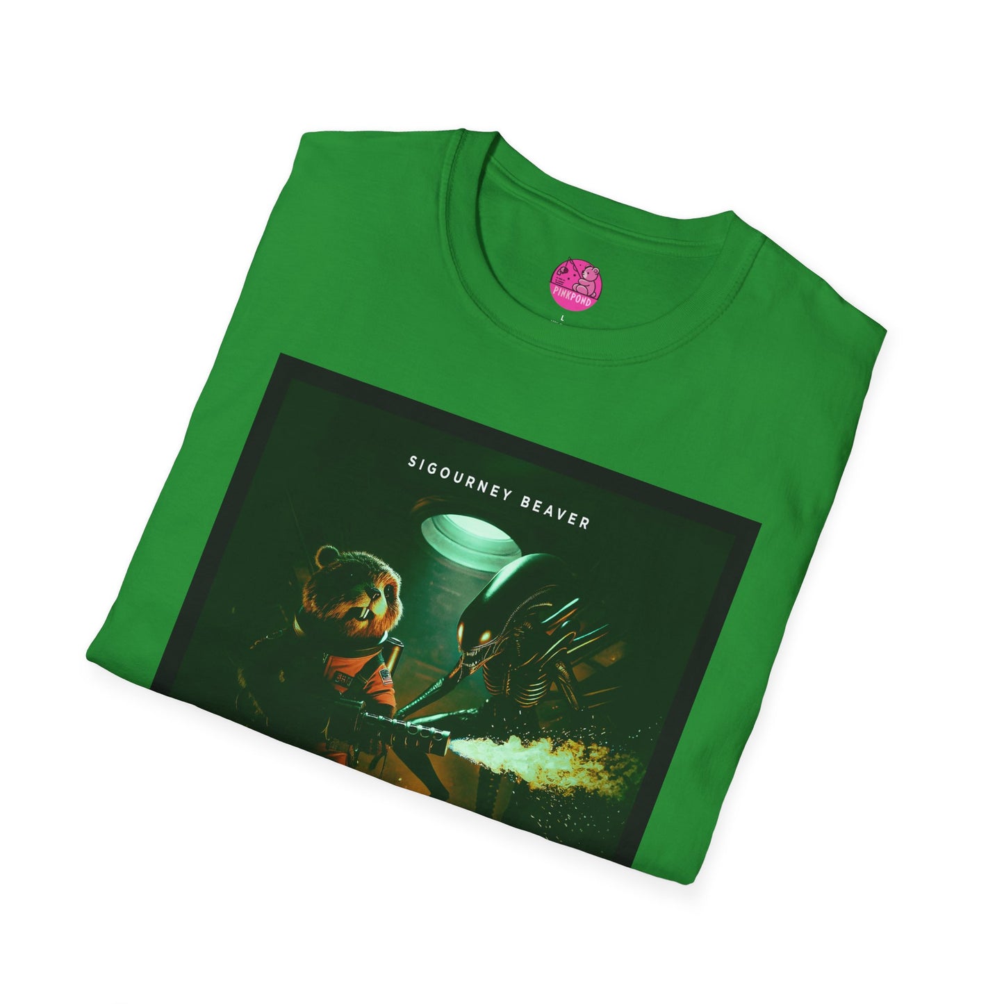 Xeno -Green Alien Parody Sci-Fi T-Shirt Featuring Sigourney Beaver