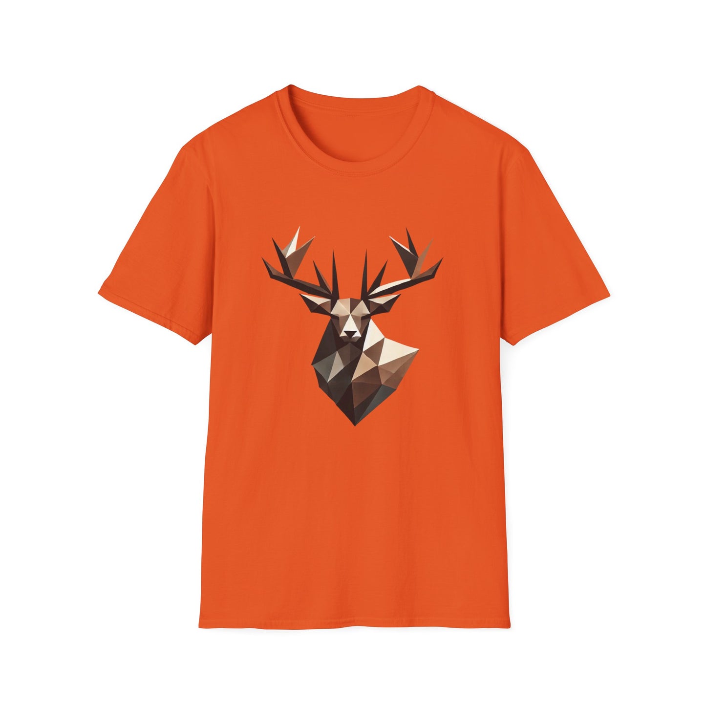 Abstract Geometric Deer Unisex Softstyle T-Shirt - Modern Nature Design