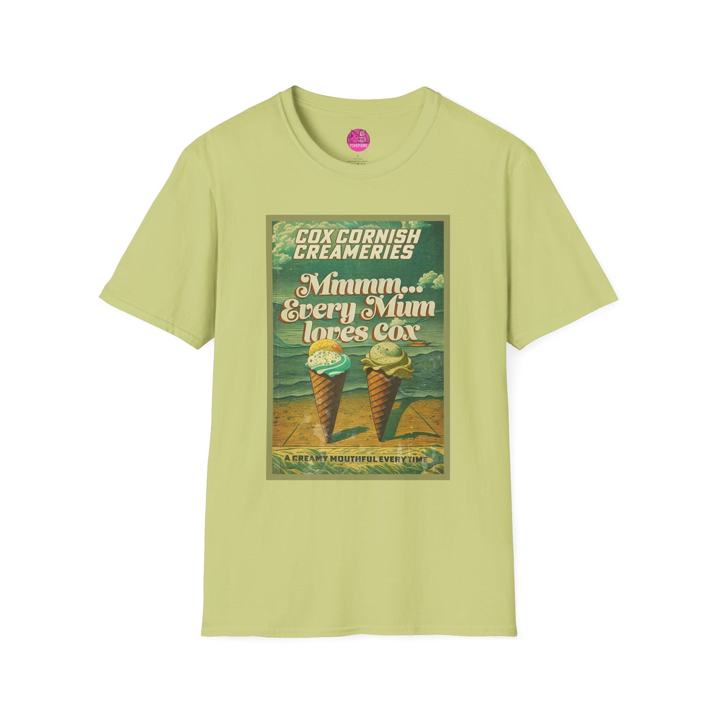 Saucy Vintage Ice Cream T-Shirt - Cox Cornish Creameries Design