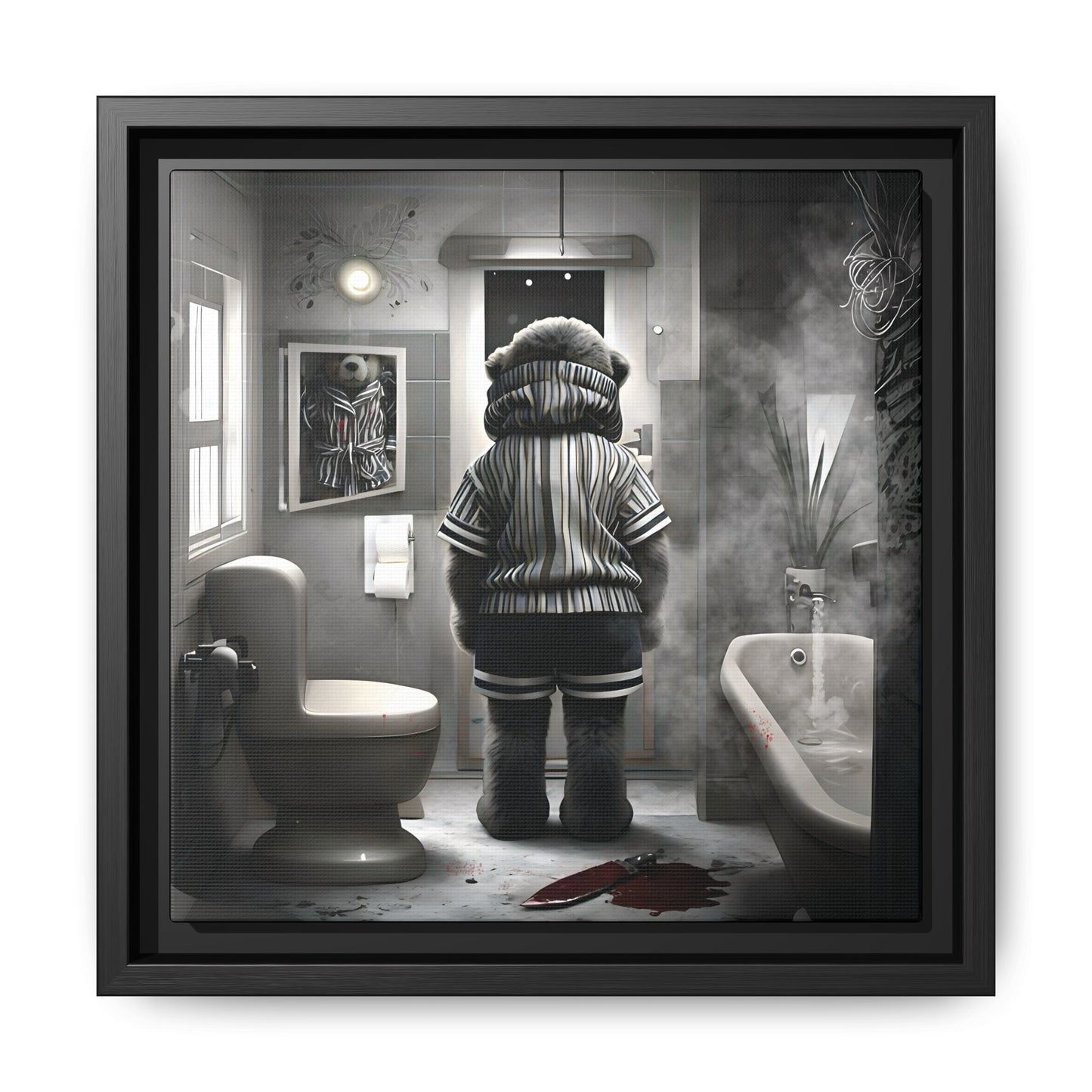 Canvas Art Print - The Untimely Demise of Benjamin Bear by Andrew McCarter, Dark Surreal Artwork