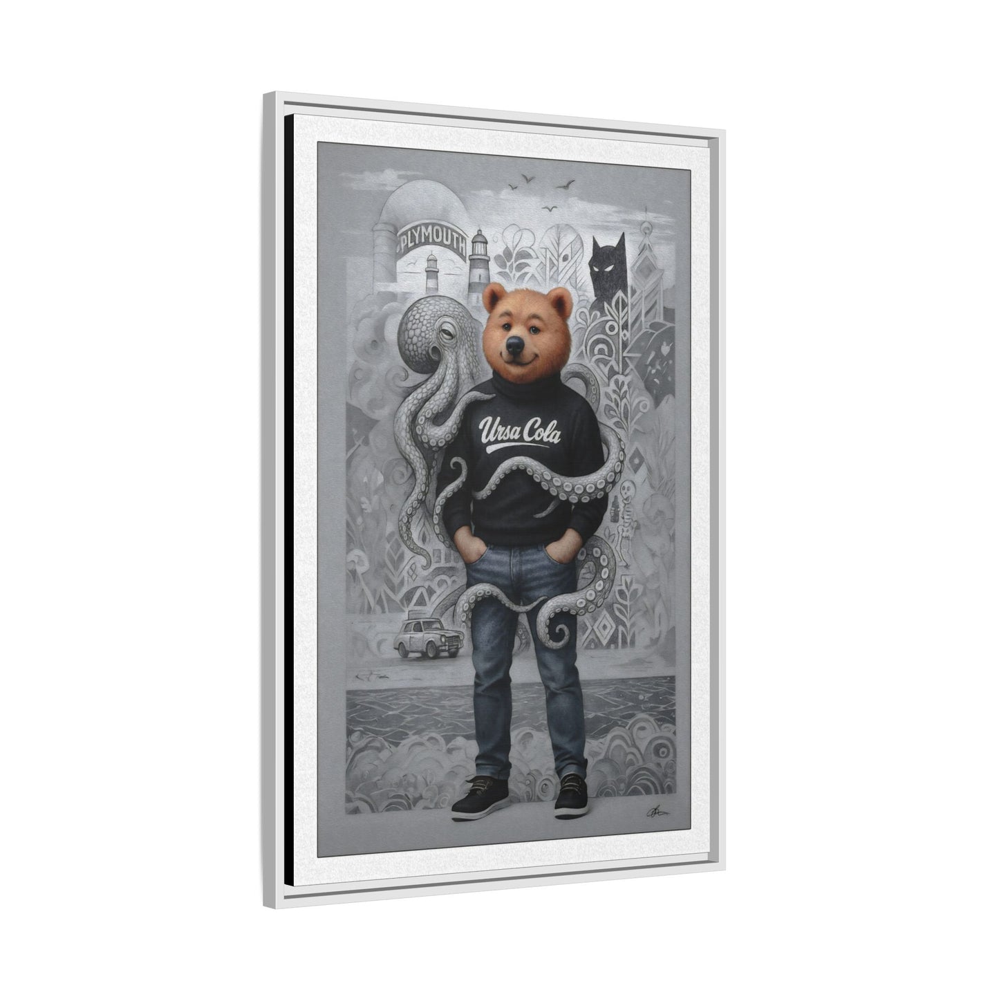 PinkPond Canvas Art Print – An Invasion of Octopi Was Announced on the News. Who Can Save Us?!