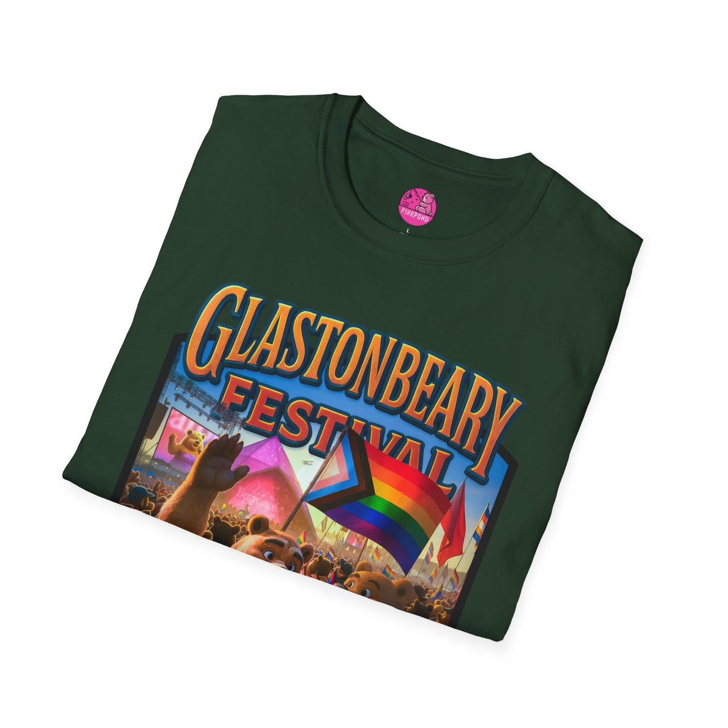 Glastonbeary Festival Unisex Tee - Bear Pride, Queer Joy, Festival Fashion