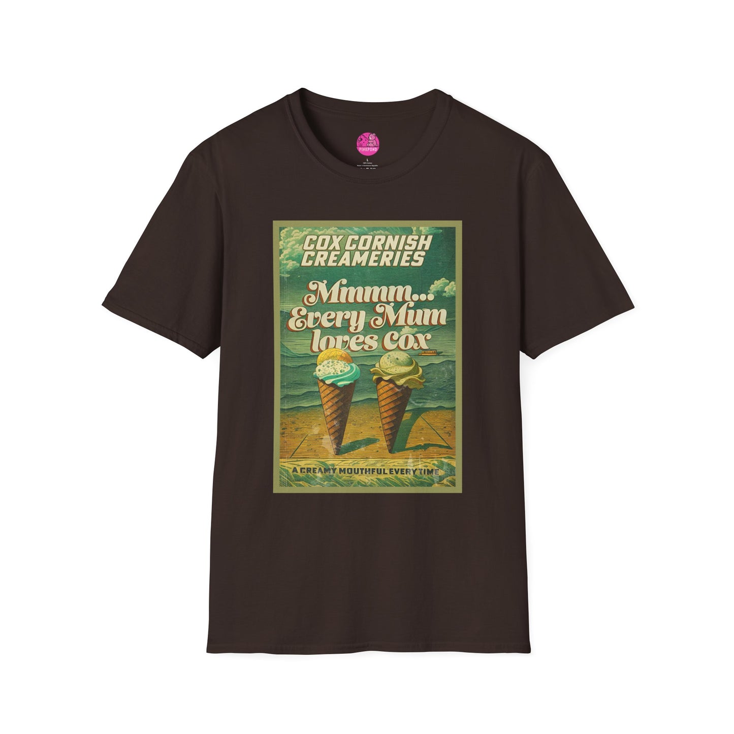 Saucy Vintage Ice Cream T-Shirt - Cox Cornish Creameries Design