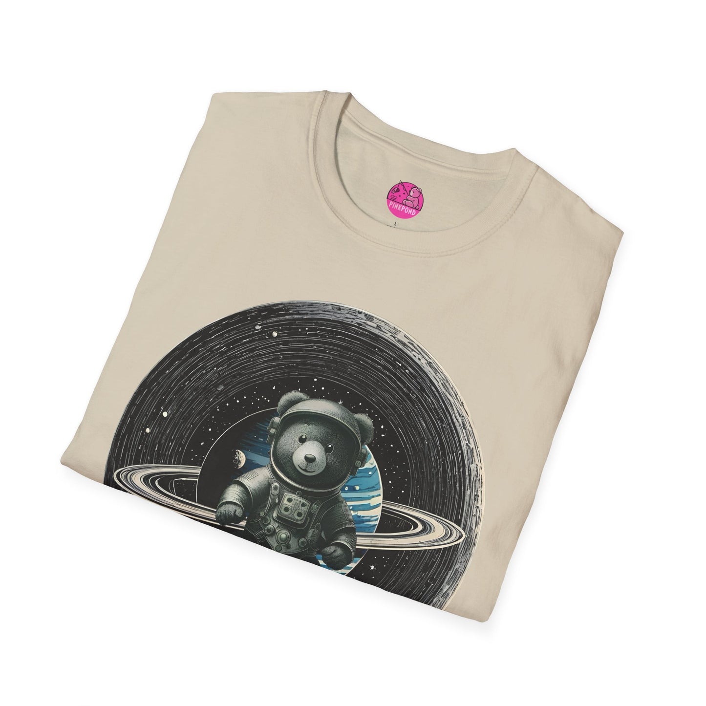 Cosmic Explorer Teddy T-Shirt - Spacefaring Bear Graphic Tee for Space Lovers and Adventurers