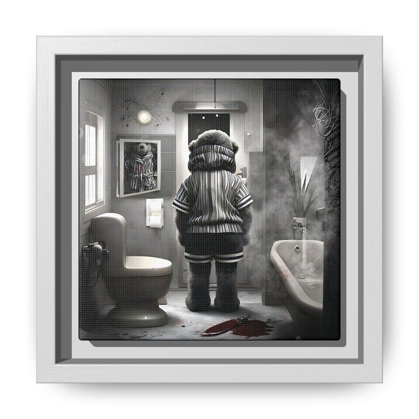 Canvas Art Print - The Untimely Demise of Benjamin Bear by Andrew McCarter, Dark Surreal Artwork