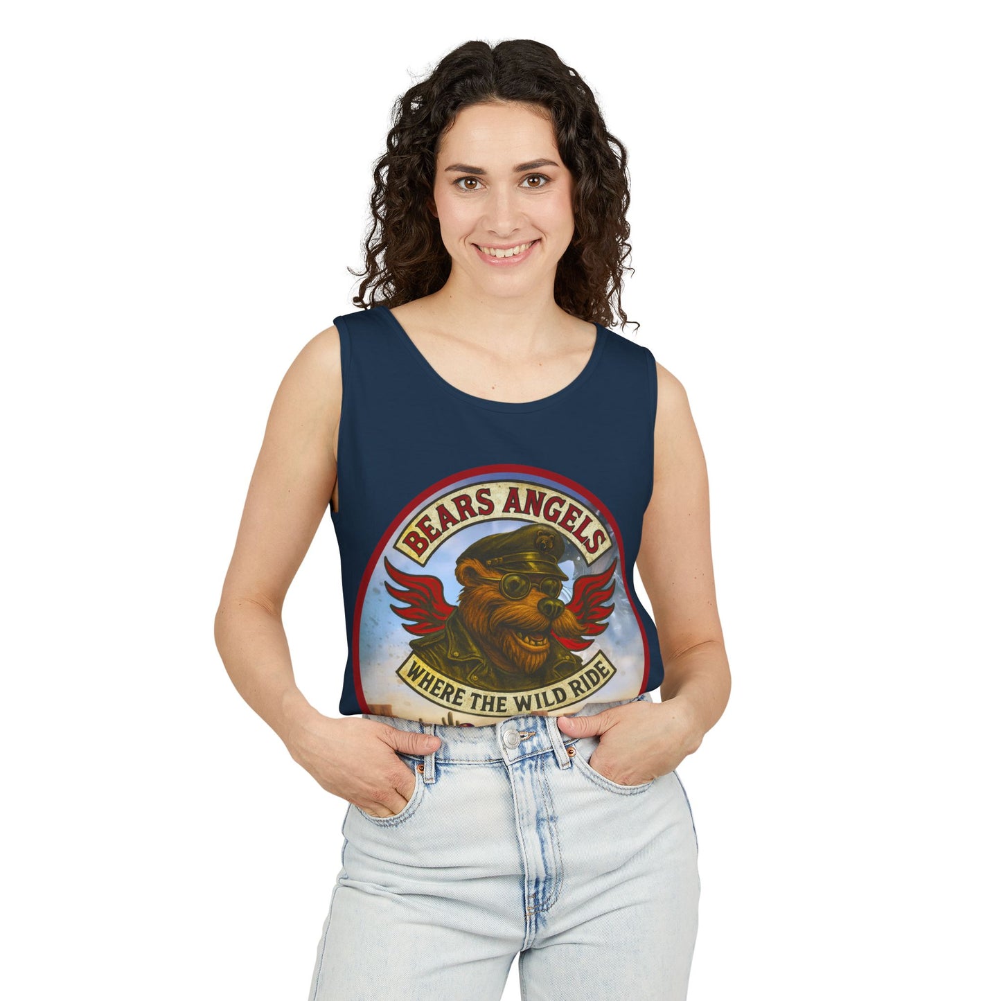 Tank Top - Bears Angels Roundel 'Ride With Pride' Biker Bear Design