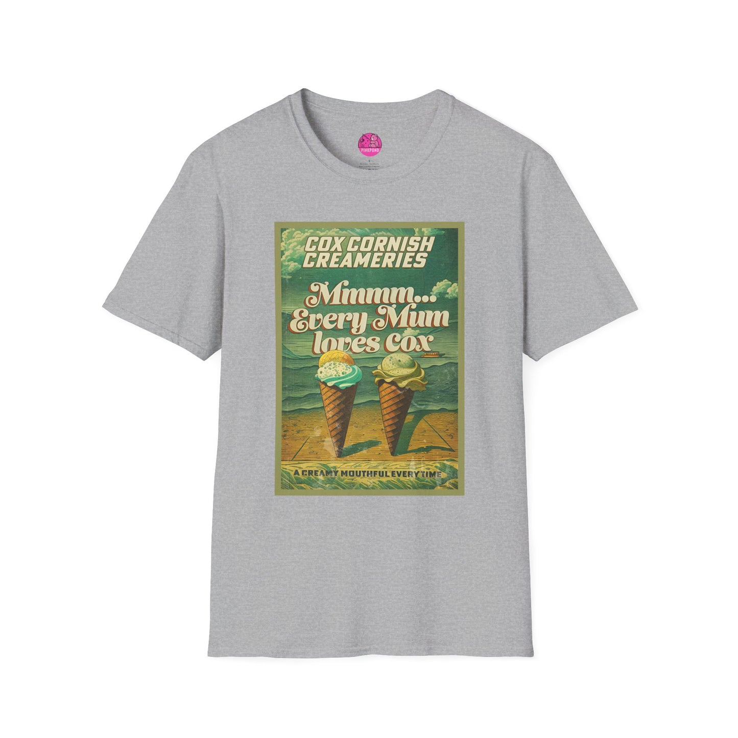 Saucy Vintage Ice Cream T-Shirt - Cox Cornish Creameries Design