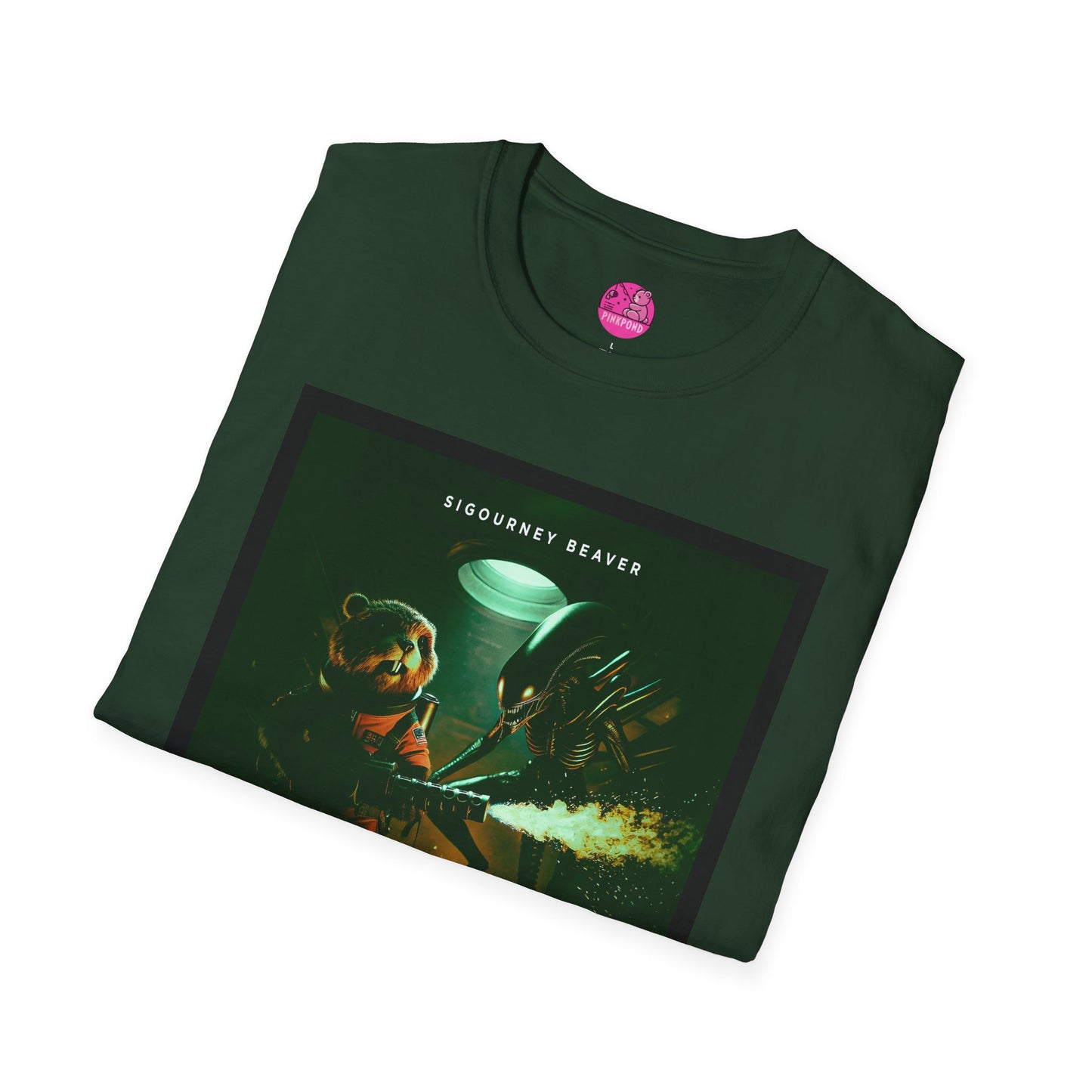 Xeno -Green Alien Parody Sci-Fi T-Shirt Featuring Sigourney Beaver