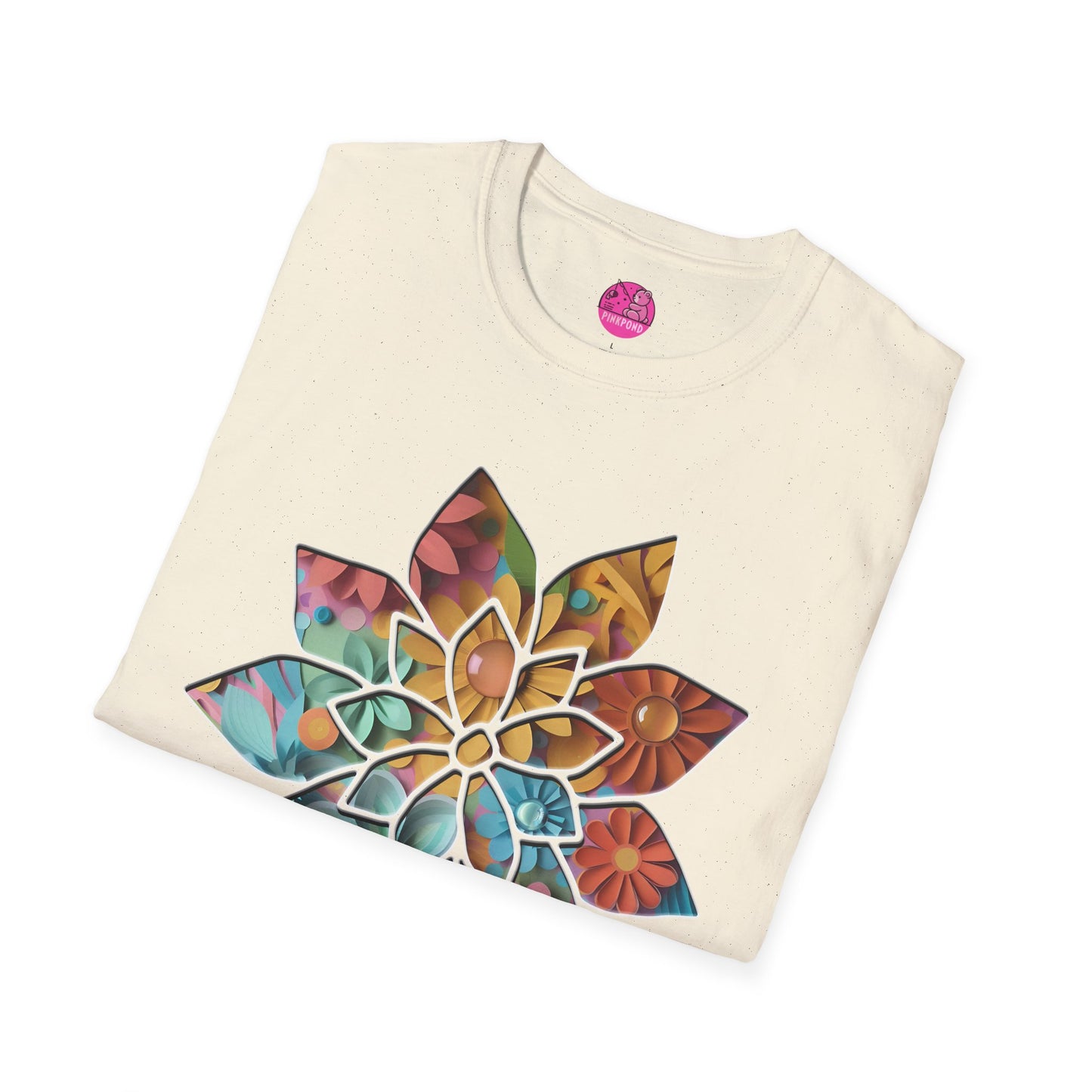 Blooming Beauty T-Shirt – A Burst of Color and Creativity- Unisex Softstyle Tee