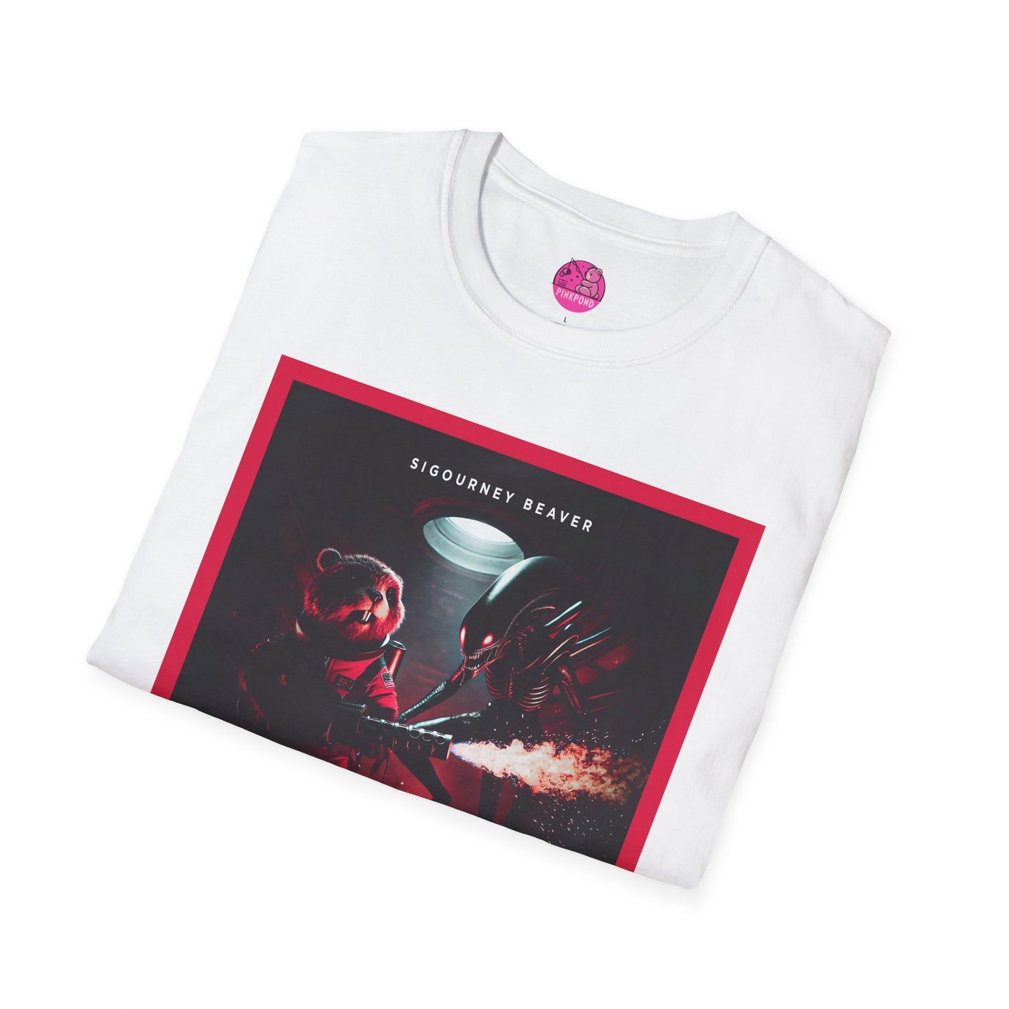 Red Alert Alien Parody Sci-Fi T-Shirt Featuring Sigourney Beaver