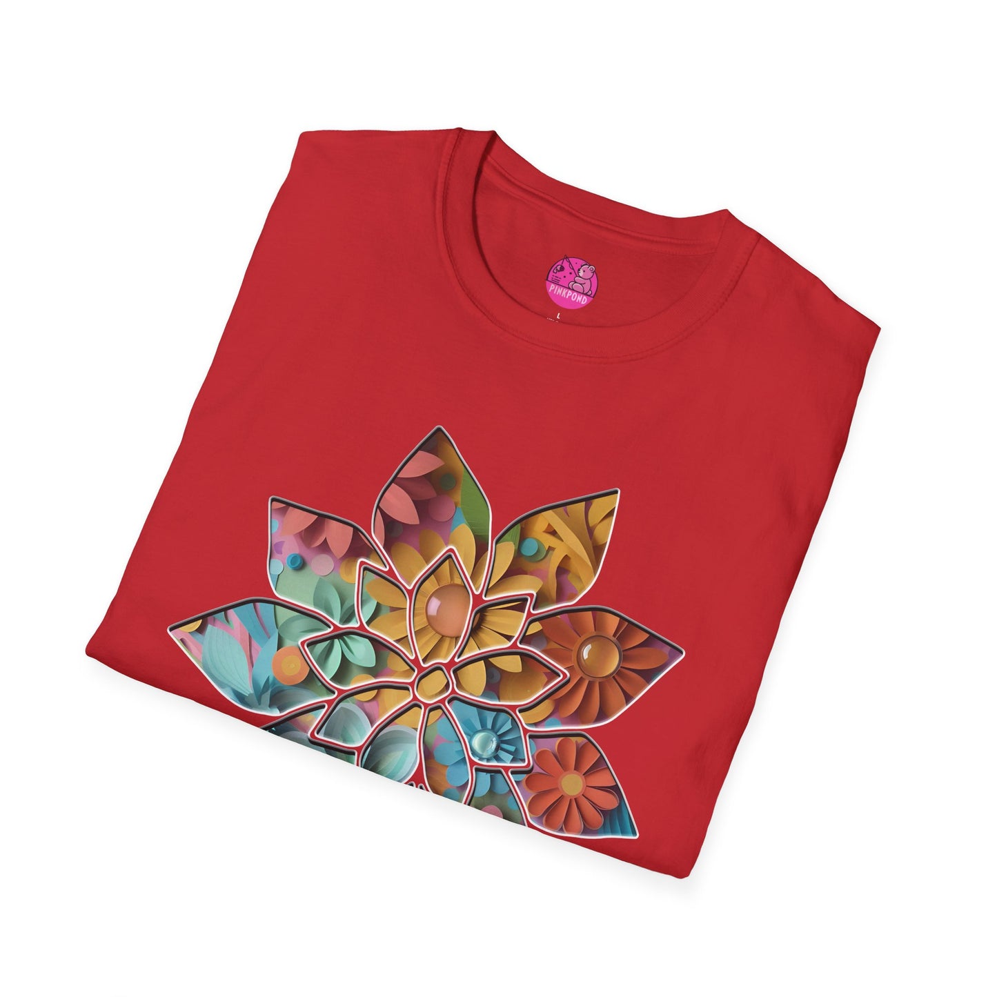 Blooming Beauty T-Shirt – A Burst of Color and Creativity- Unisex Softstyle Tee