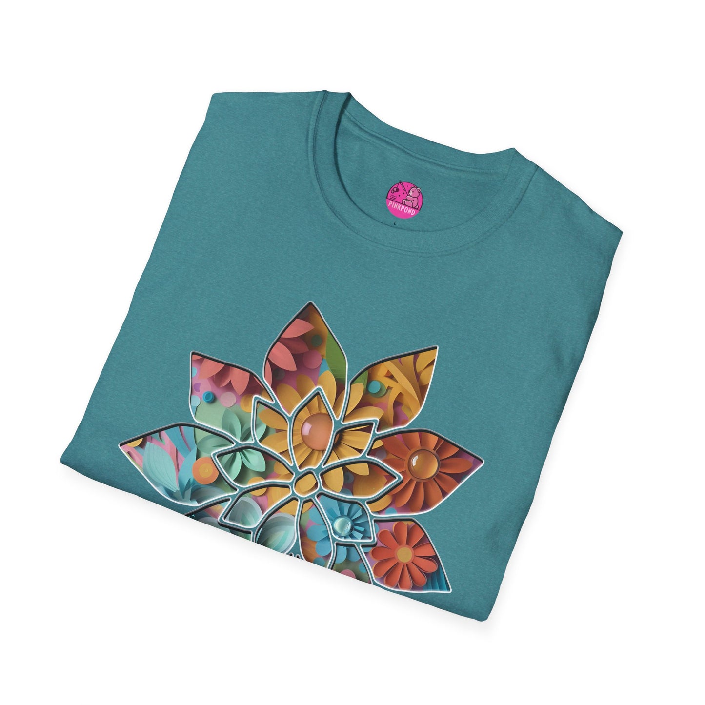 Blooming Beauty T-Shirt – A Burst of Color and Creativity- Unisex Softstyle Tee