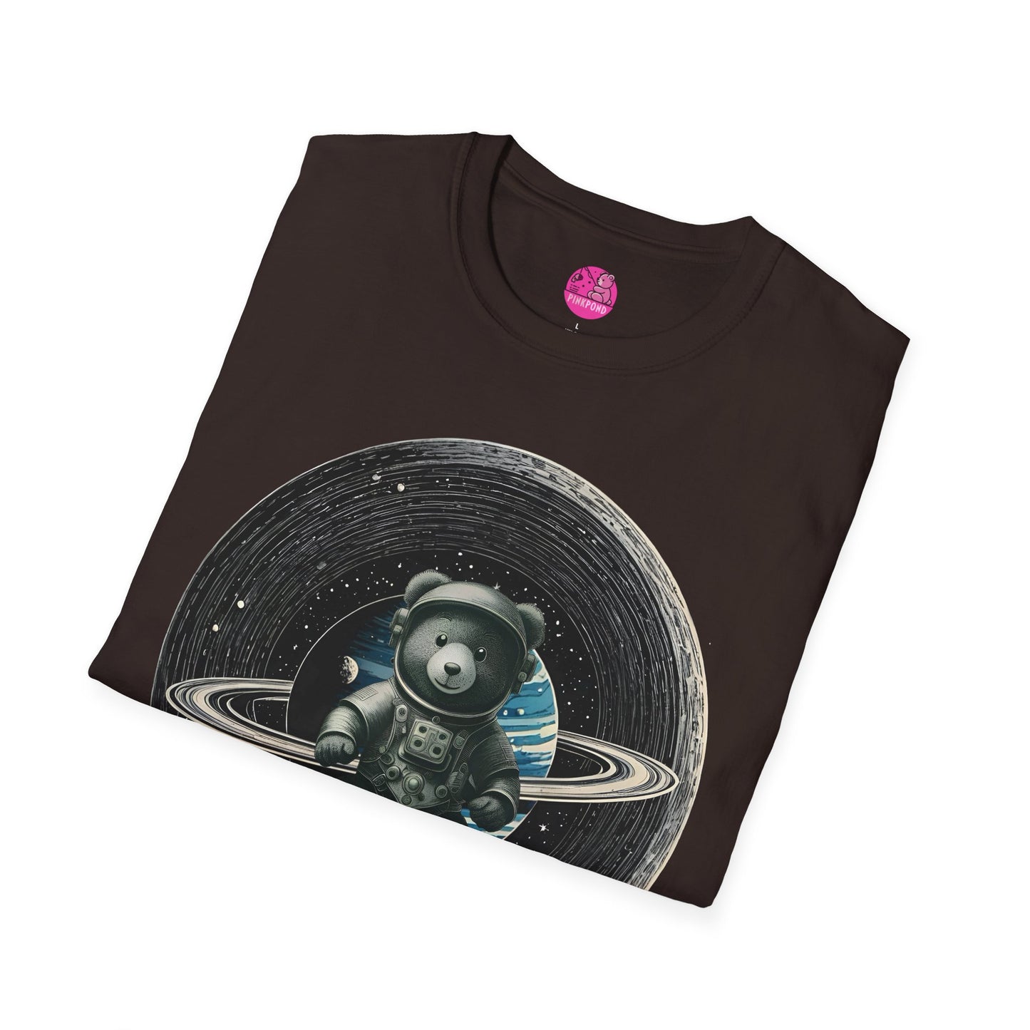 Cosmic Explorer Teddy T-Shirt - Spacefaring Bear Graphic Tee for Space Lovers and Adventurers