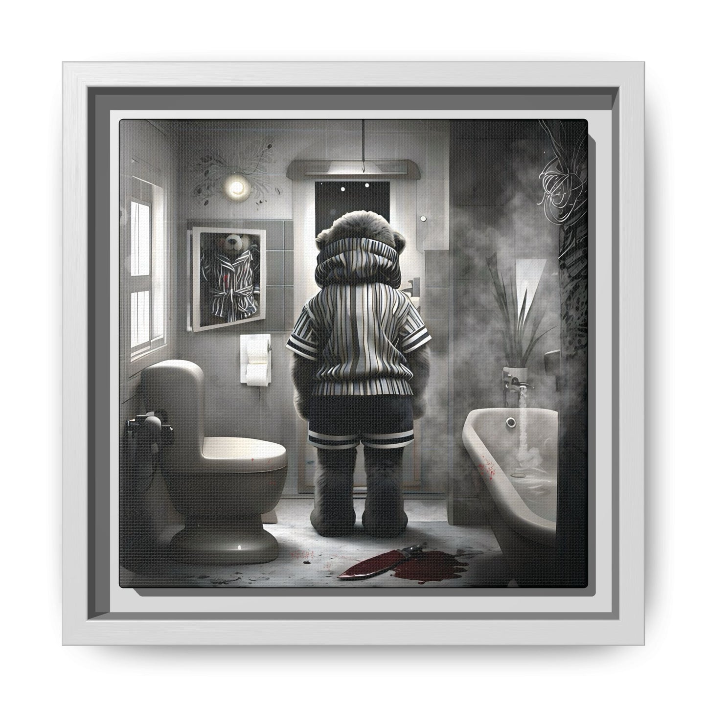 Canvas Art Print - The Untimely Demise of Benjamin Bear by Andrew McCarter, Dark Surreal Artwork