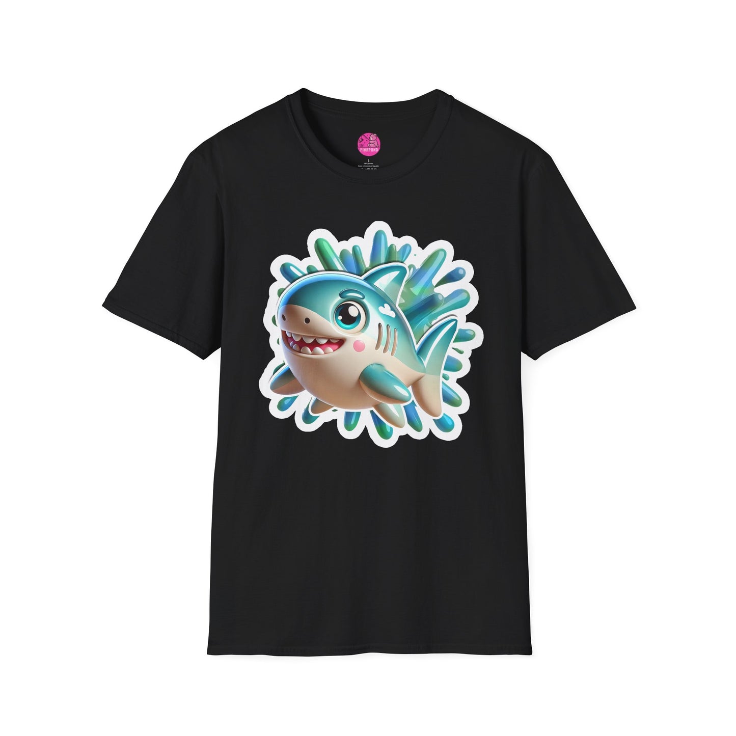Marky the Shark Tee - Dive into fun - Unisex Softstyle T-Shirt for Ocean lovers