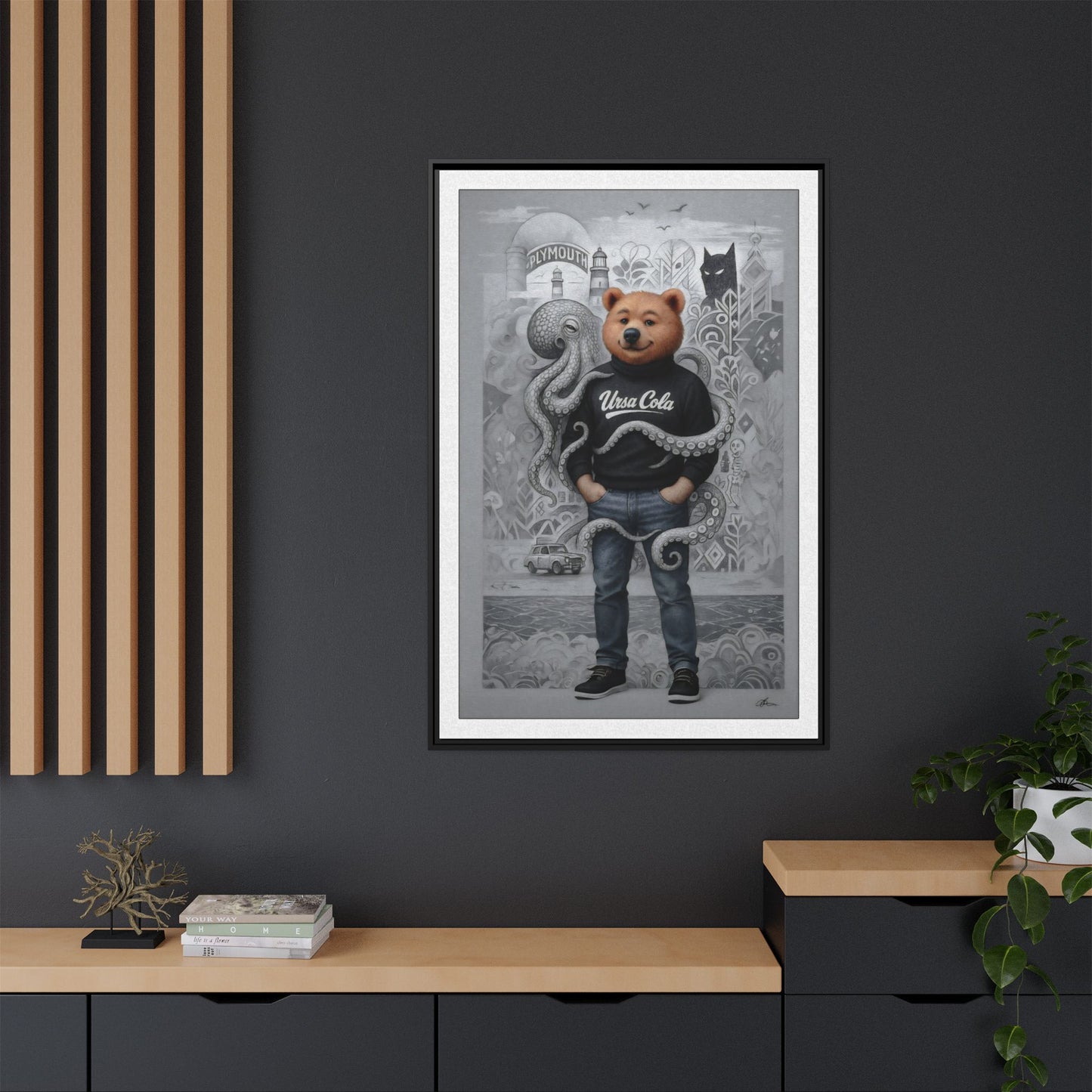PinkPond Canvas Art Print – An Invasion of Octopi Was Announced on the News. Who Can Save Us?!