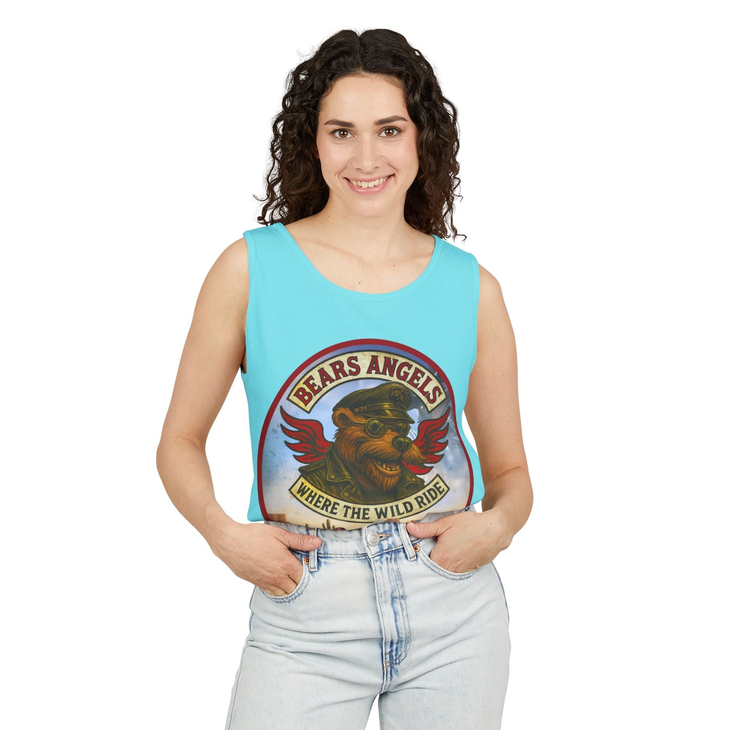 Tank Top - Bears Angels Roundel 'Ride With Pride' Biker Bear Design