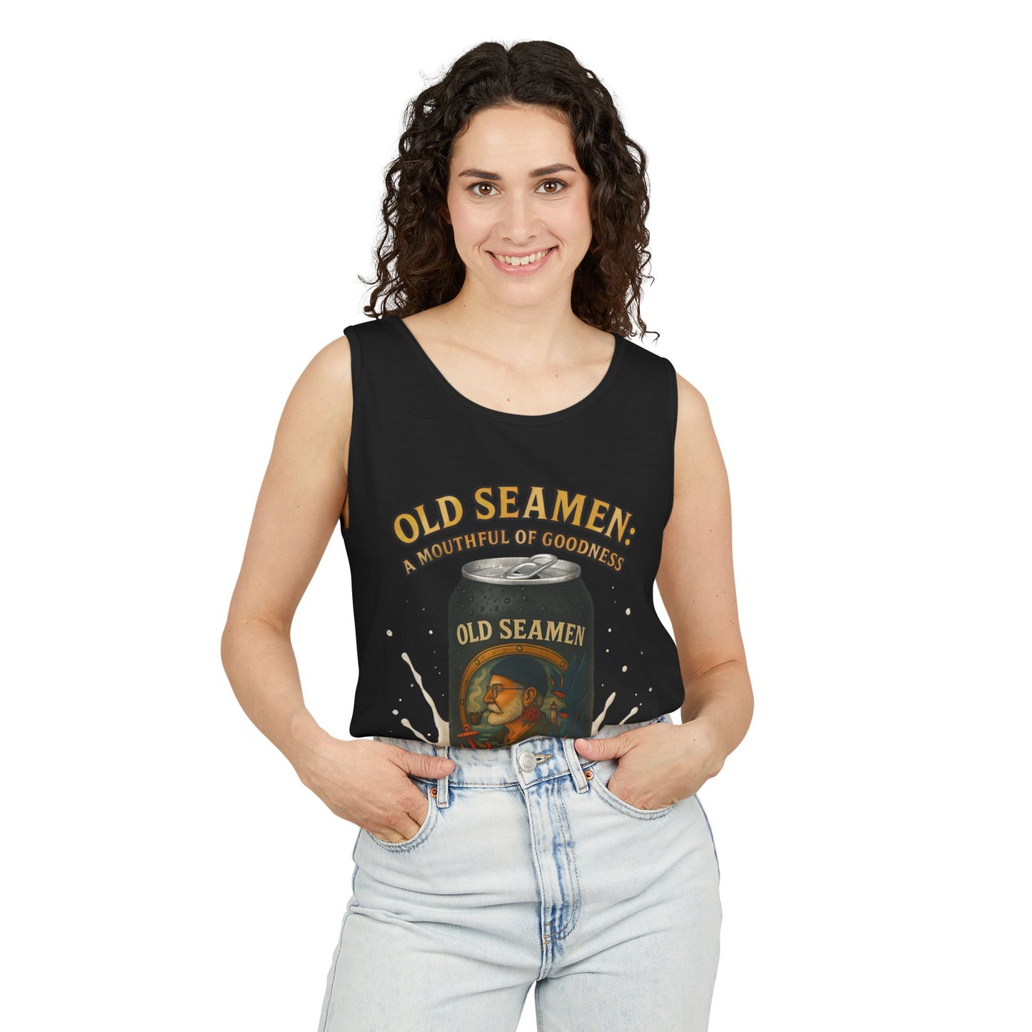 Tank Top Old Seamen Ale T-Shirt Vintage Beer Can Art Naughty Wink