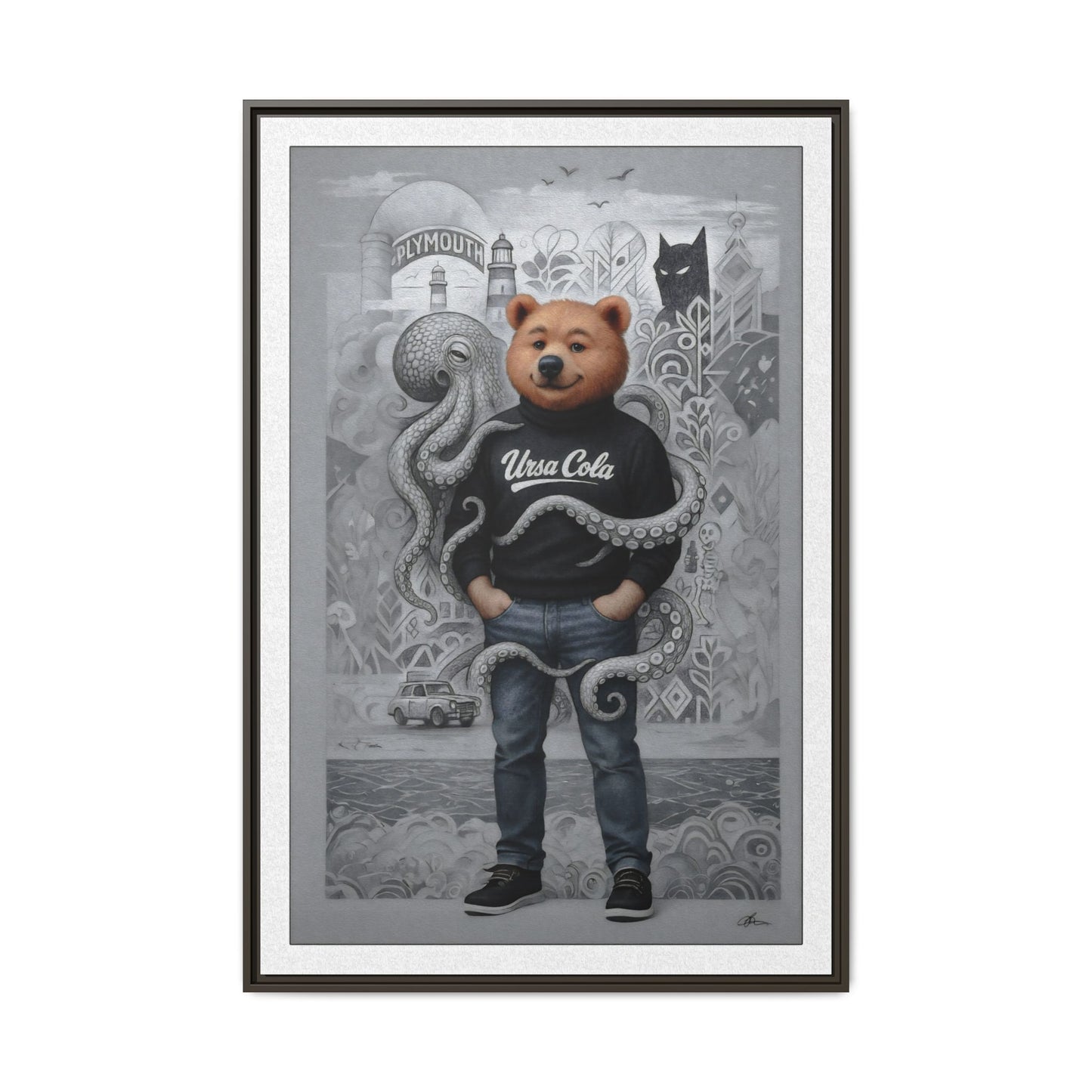 PinkPond Canvas Art Print – An Invasion of Octopi Was Announced on the News. Who Can Save Us?!