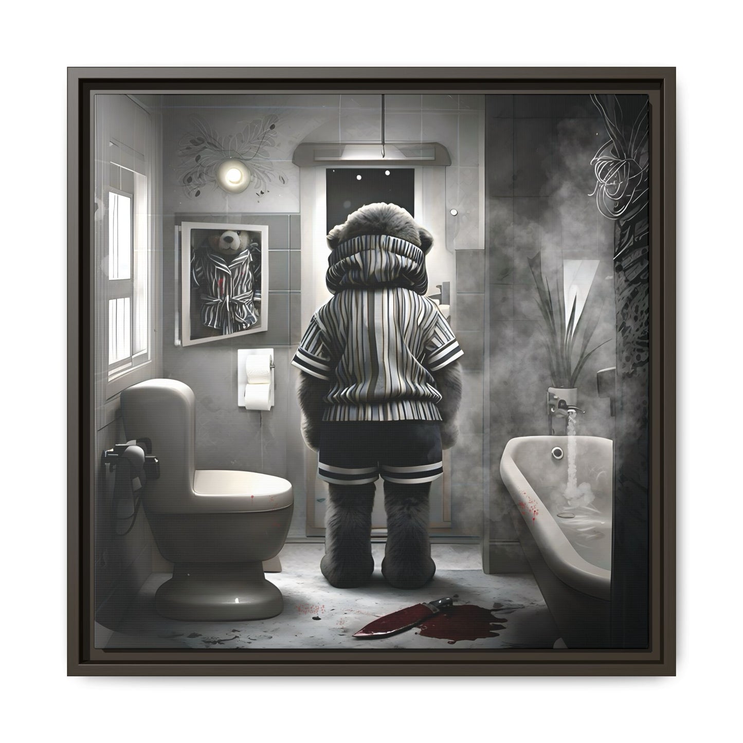 Canvas Art Print - The Untimely Demise of Benjamin Bear by Andrew McCarter, Dark Surreal Artwork