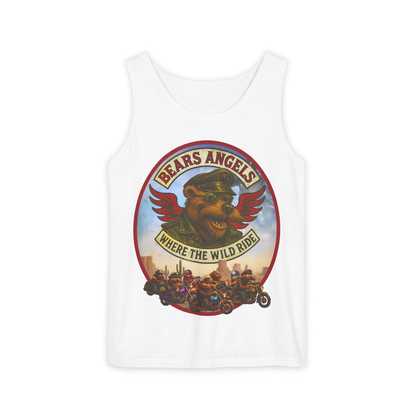 Tank Top - Bears Angels Roundel 'Ride With Pride' Biker Bear Design