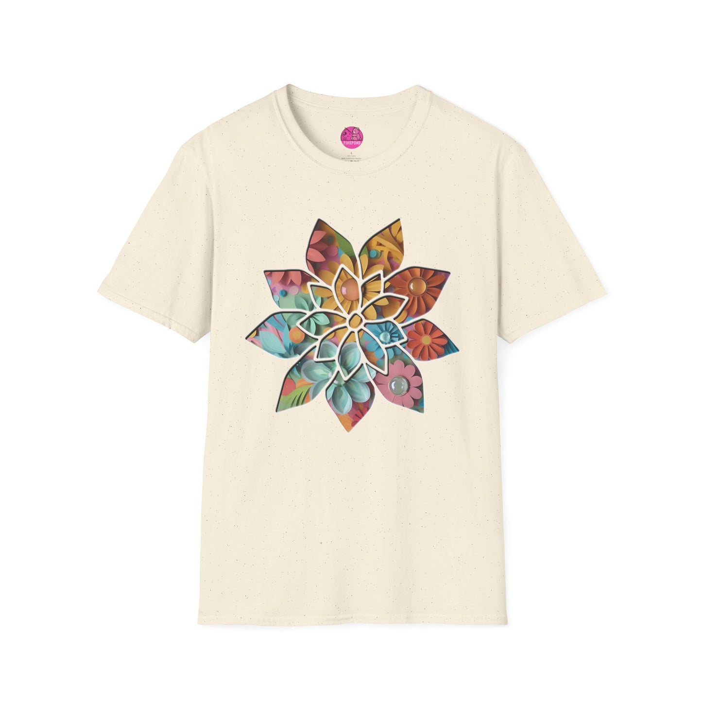 Blooming Beauty T-Shirt – A Burst of Color and Creativity- Unisex Softstyle Tee