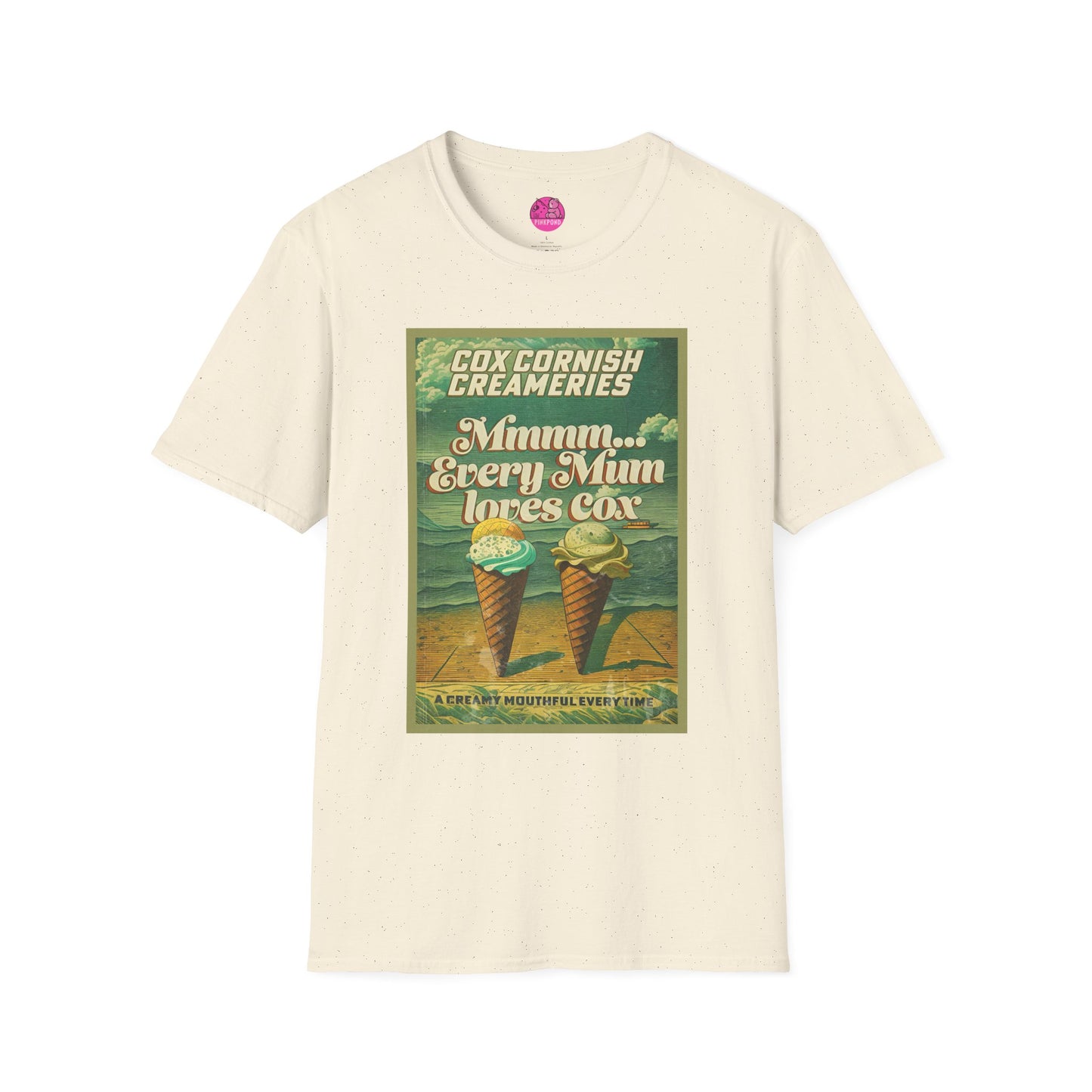 Saucy Vintage Ice Cream T-Shirt - Cox Cornish Creameries Design
