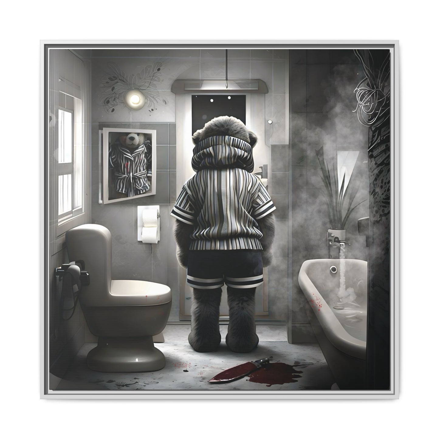 Canvas Art Print - The Untimely Demise of Benjamin Bear by Andrew McCarter, Dark Surreal Artwork