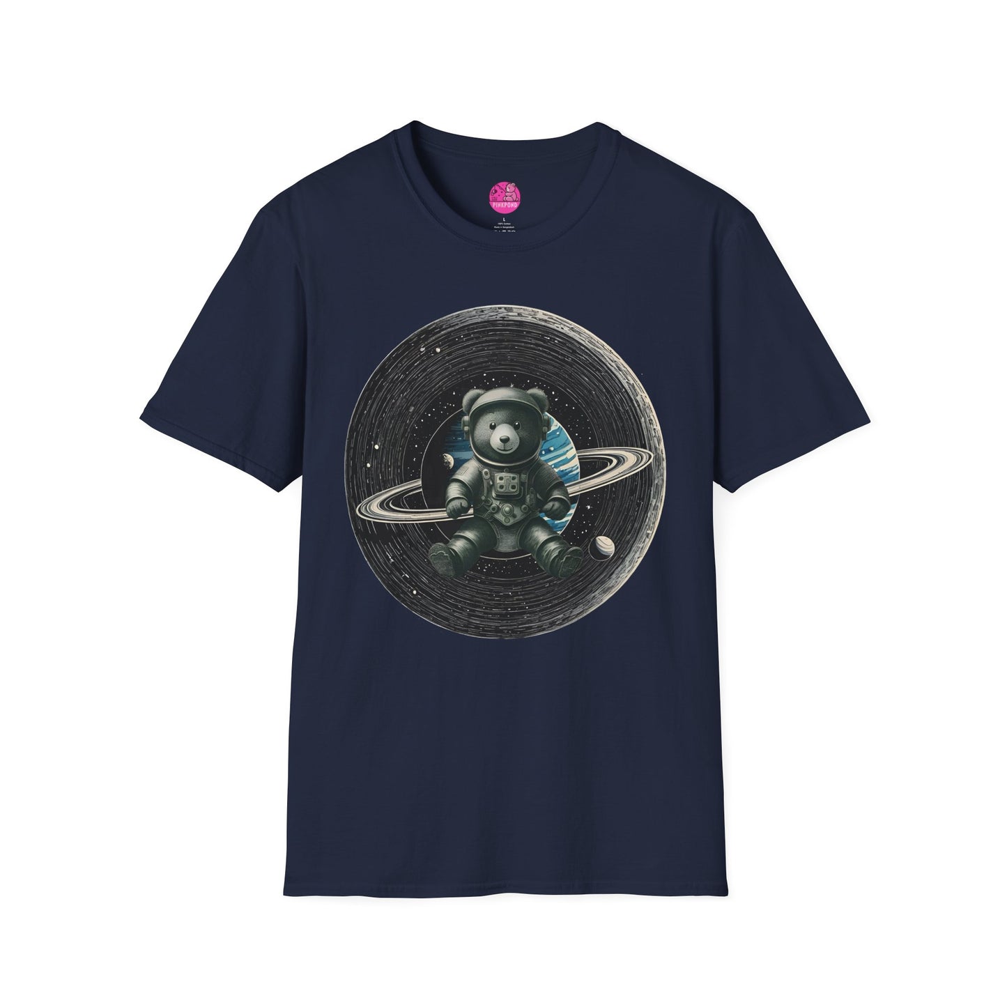 Cosmic Explorer Teddy T-Shirt - Spacefaring Bear Graphic Tee for Space Lovers and Adventurers