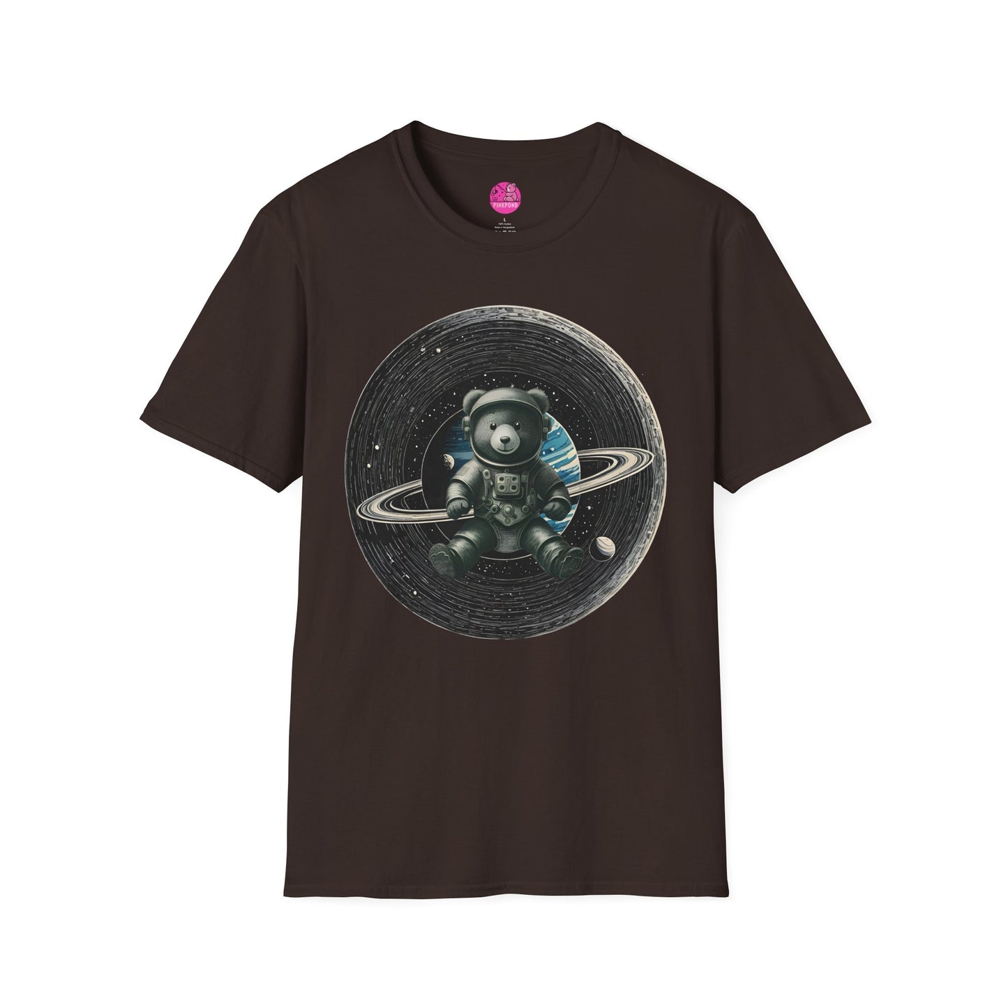 Cosmic Explorer Teddy T-Shirt - Spacefaring Bear Graphic Tee for Space Lovers and Adventurers