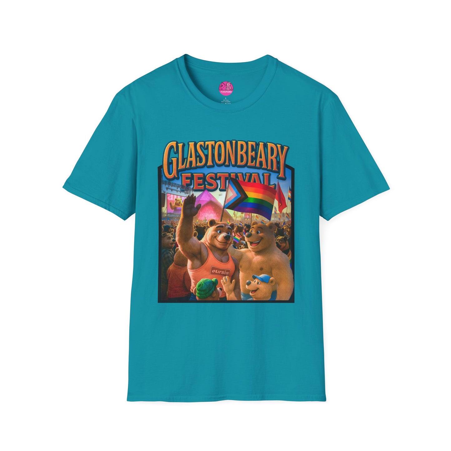 Glastonbeary Festival Unisex Tee - Bear Pride, Queer Joy, Festival Fashion
