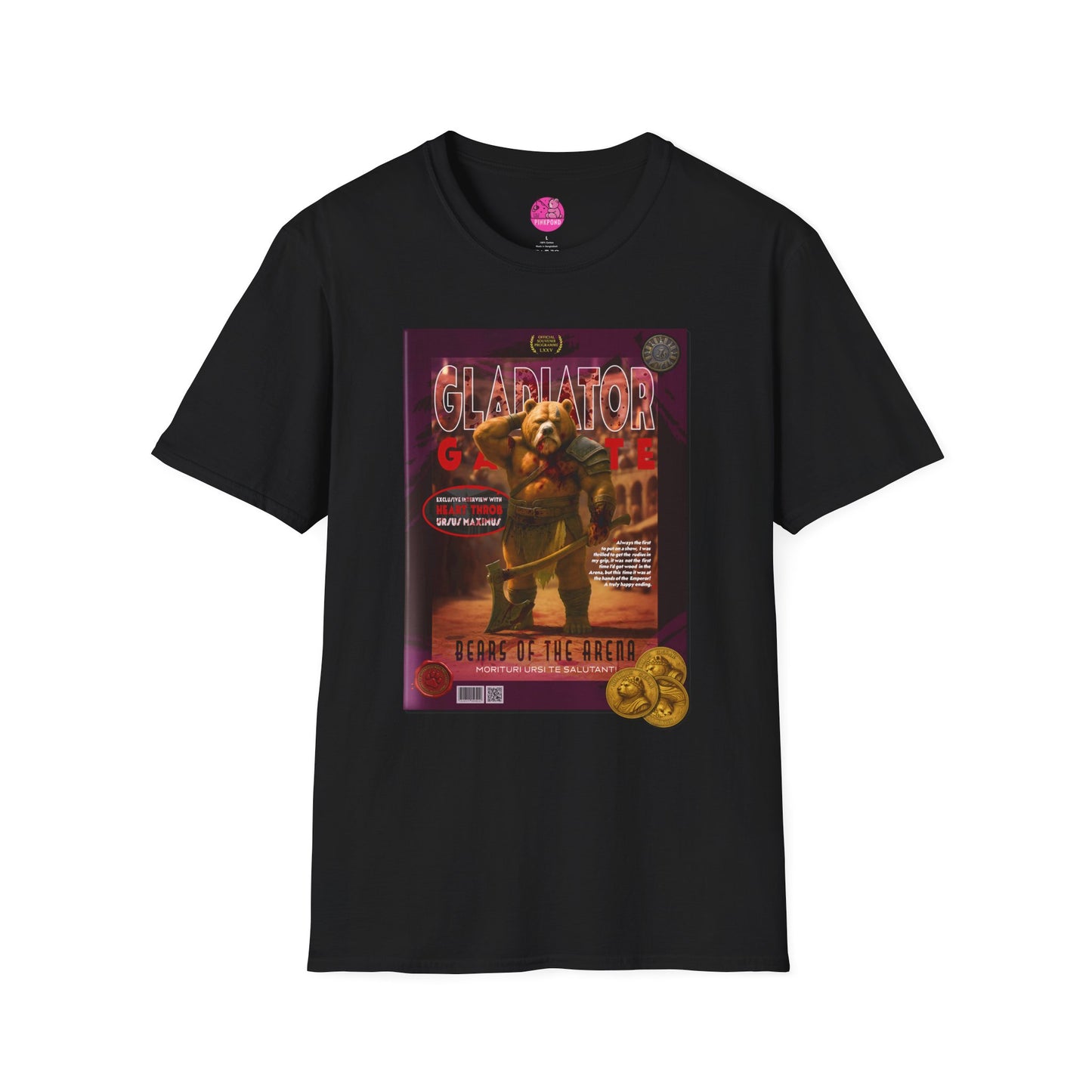 Gladiator Gazette T-Shirt - Bears of the Arena Roman Parody Souvenir Tee
